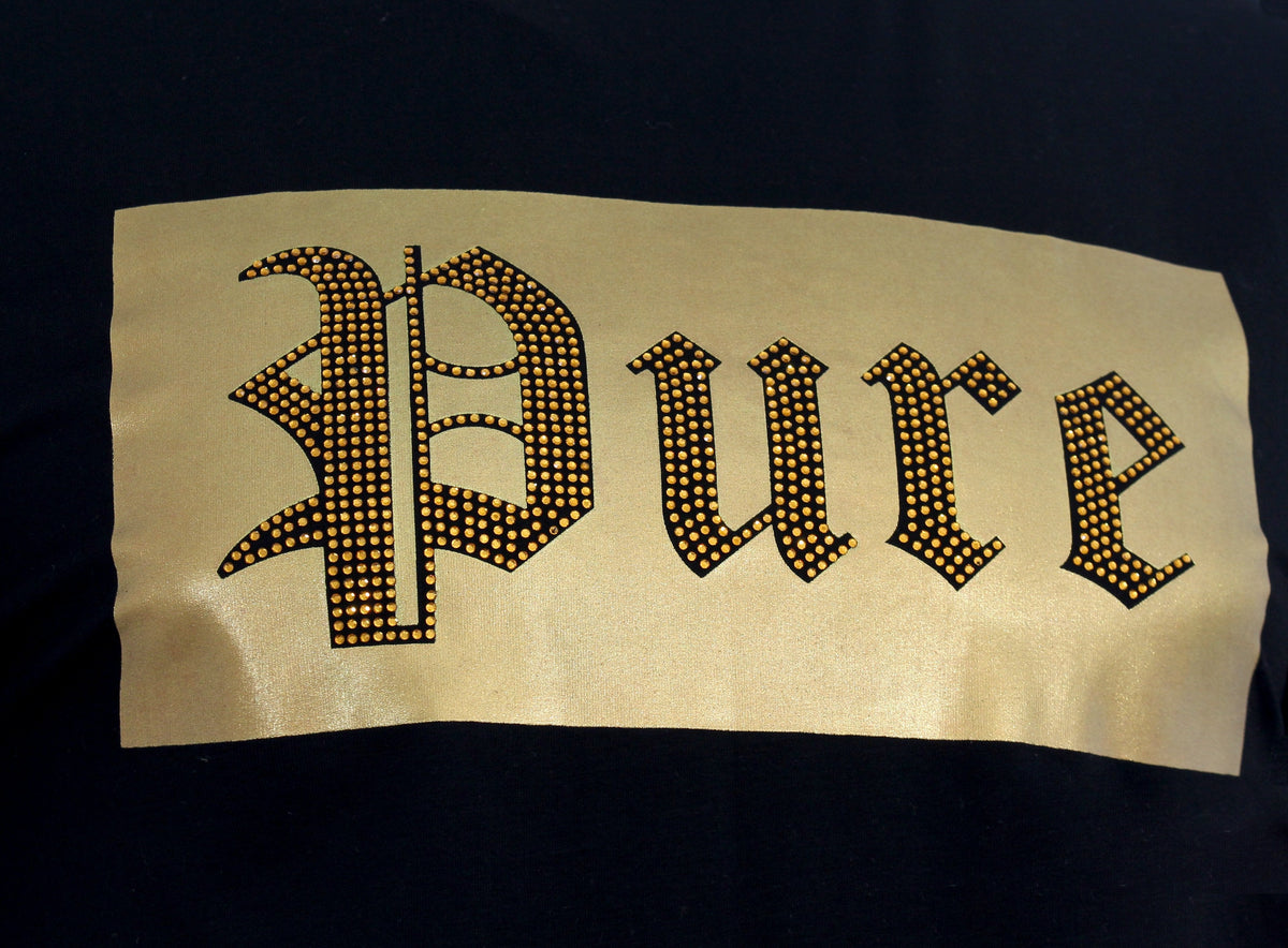 New 2021 Pure Diamond Block Logo Tee - Black &amp; Gold