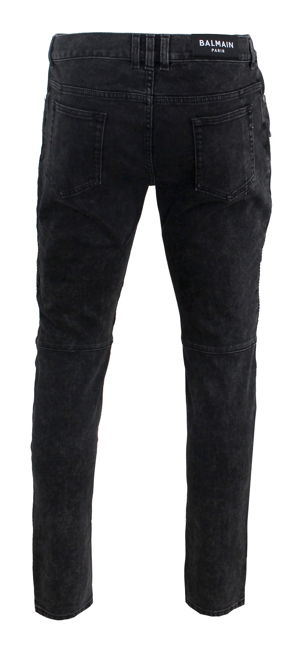 Ribbed Slim Jeans Black Bleached