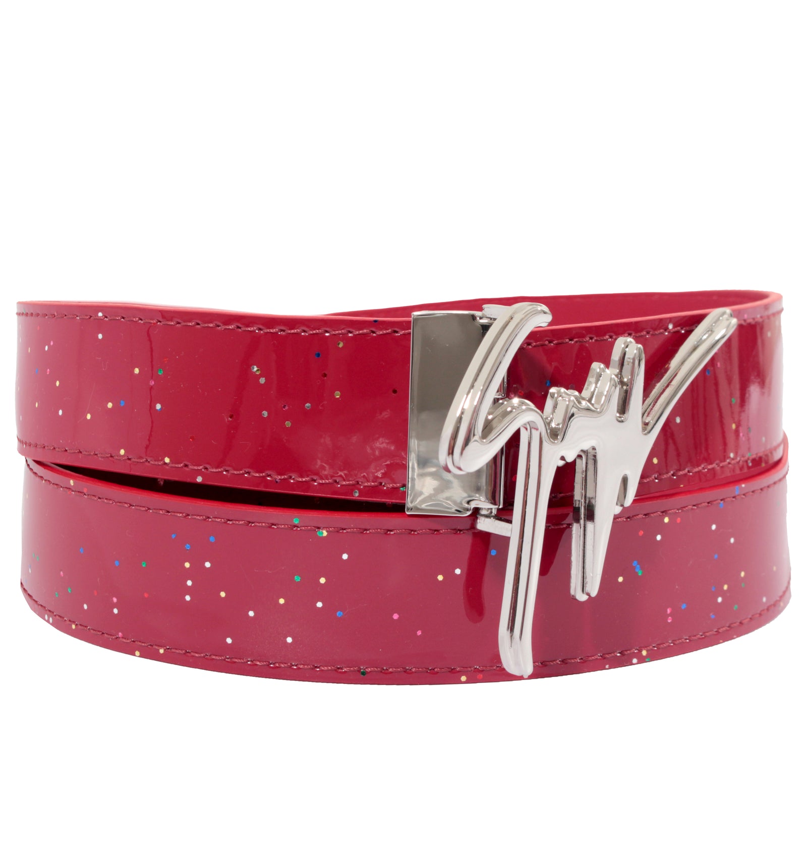 Patent Leather Belt - Red