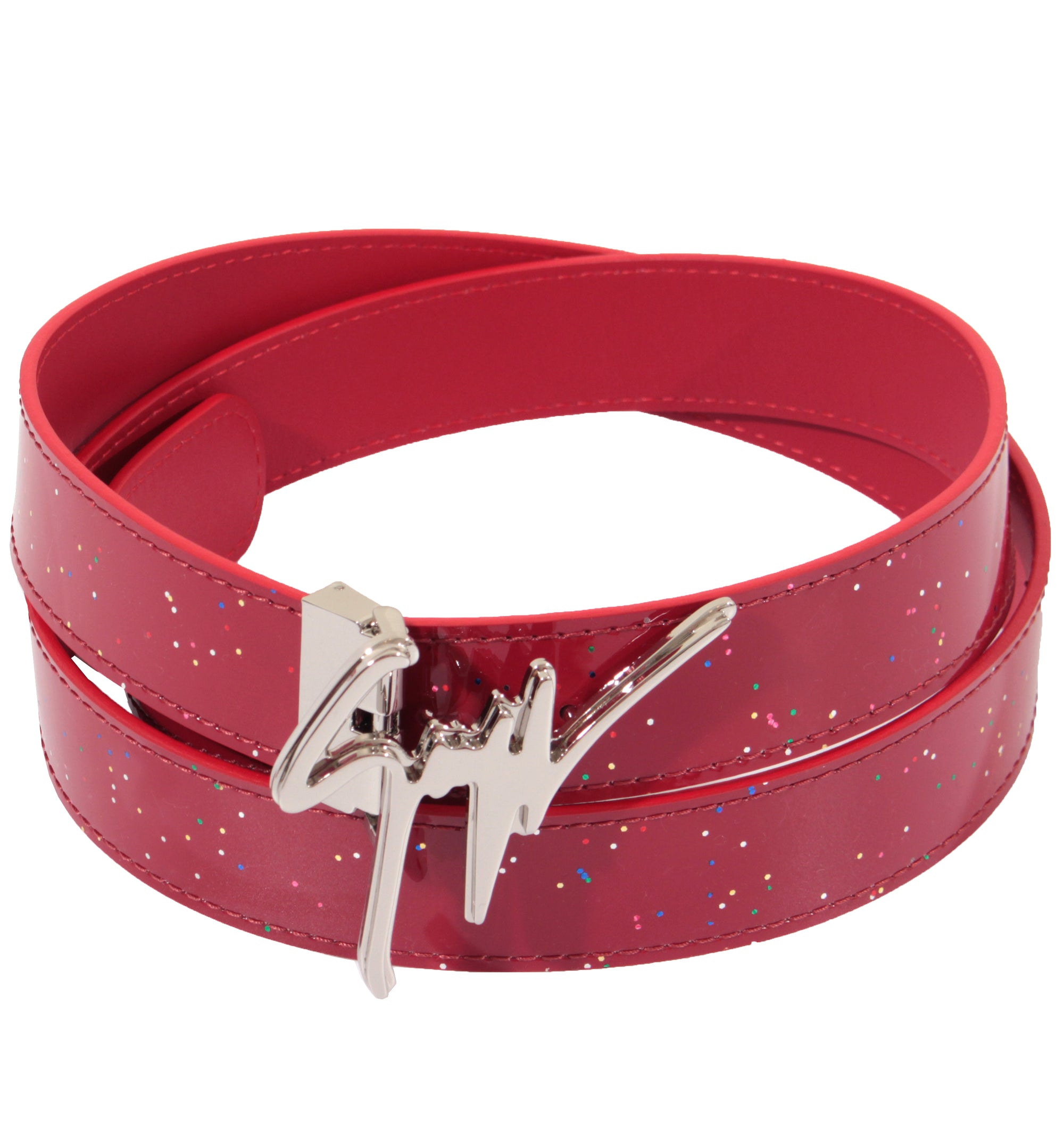 Patent Leather Belt - Red