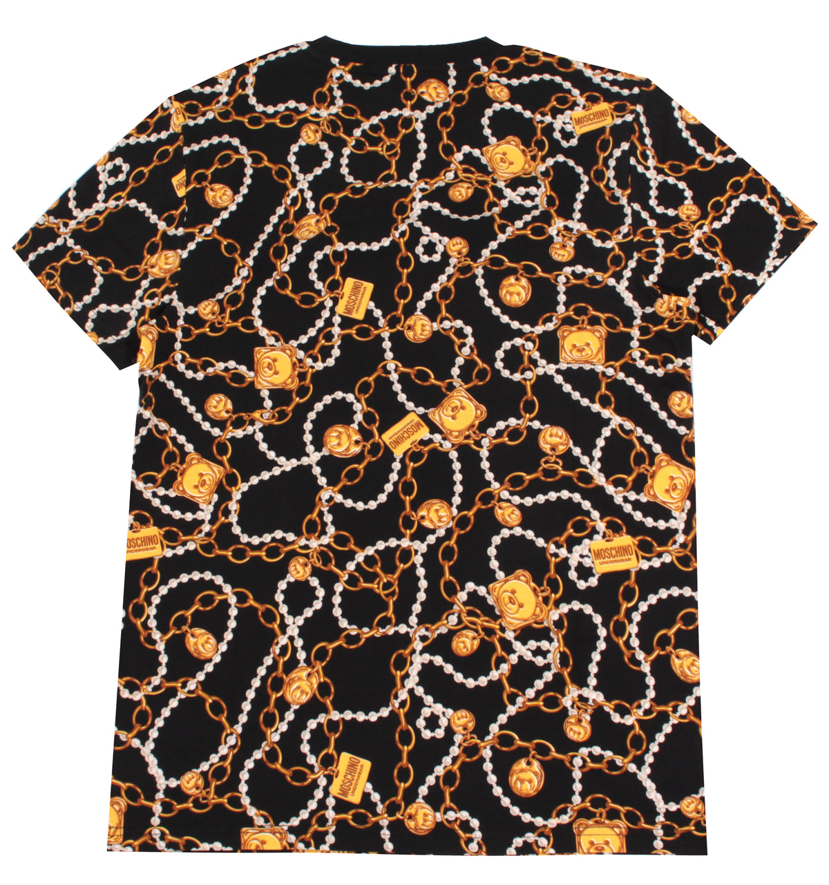 Allover Chain Bear Logo Tee - Black