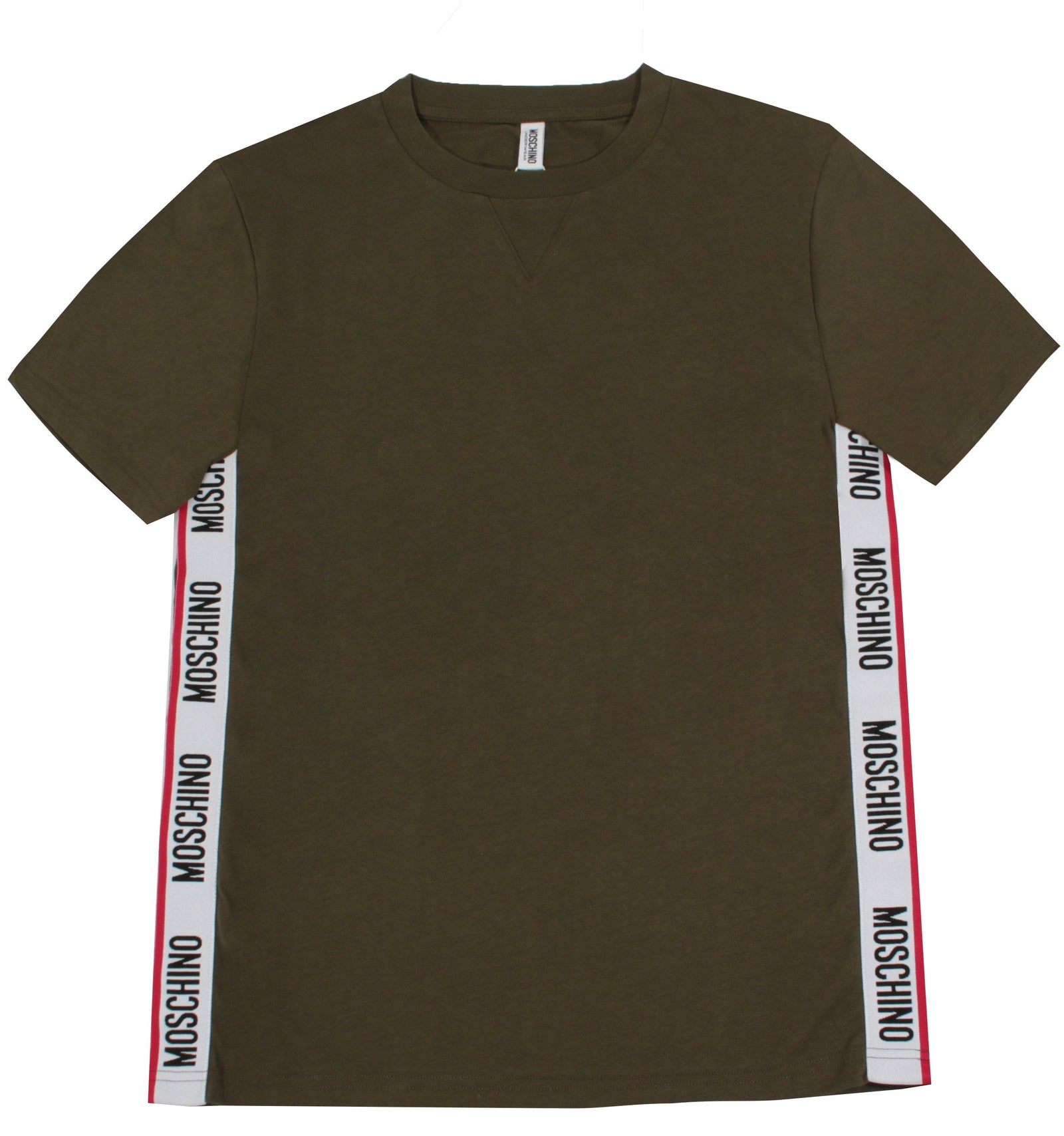 Moschino Underwear Side Stripe Logo Tee in green – view 1 of 2