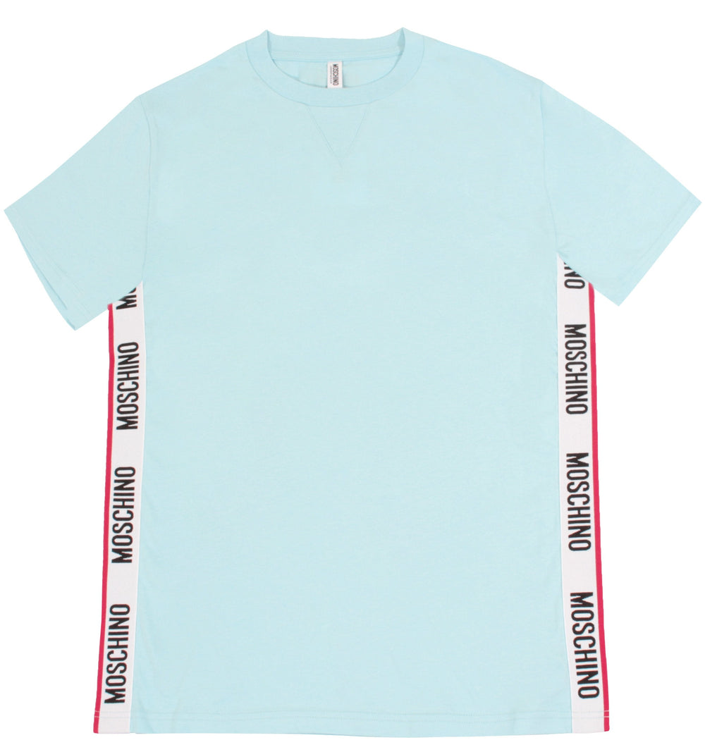MOSCHINO UNDERWEAR Side Stripe Logo Tee - Baby Blue