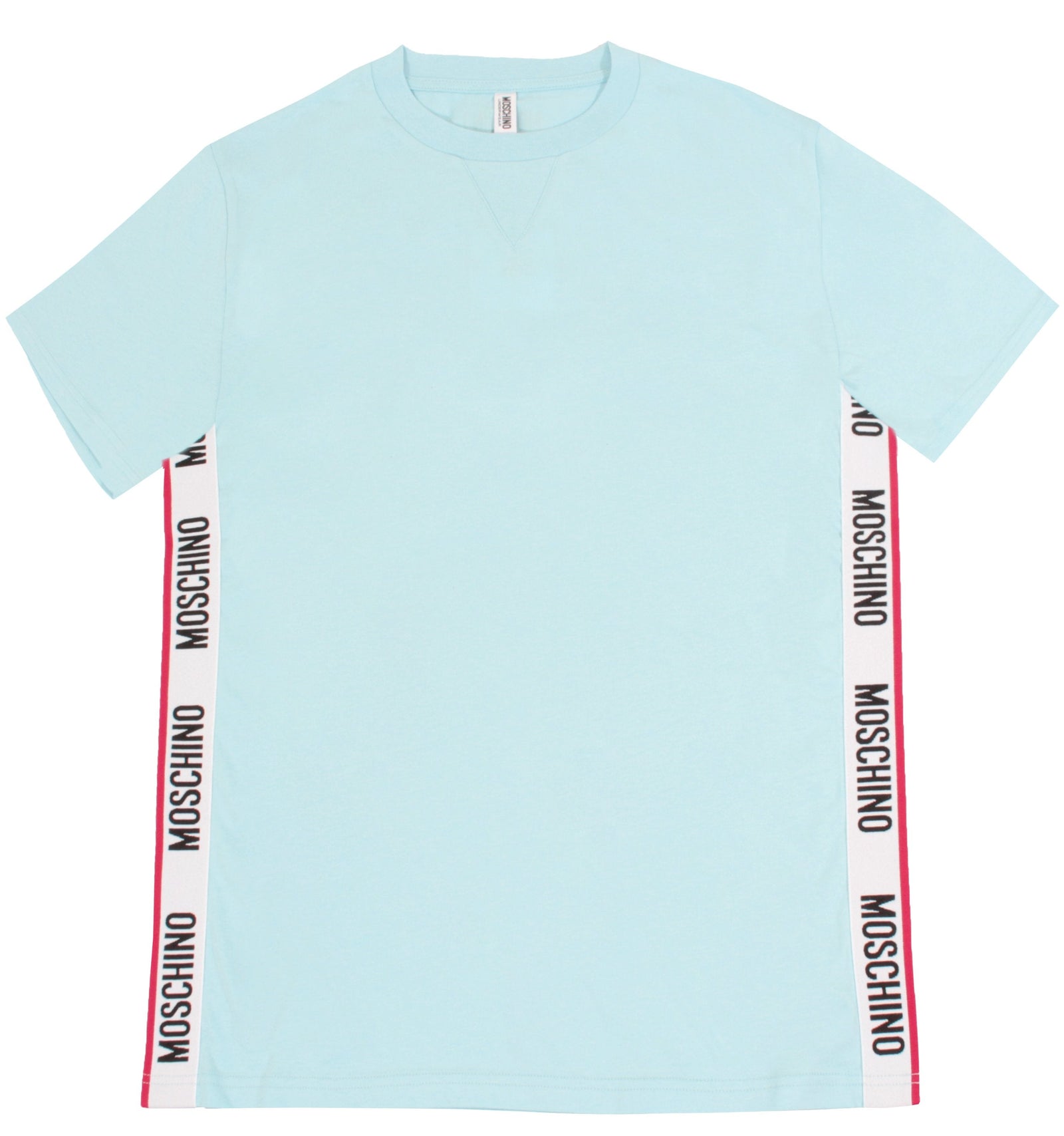 MOSCHINO UNDERWEAR Side Stripe Logo Tee - Baby Blue