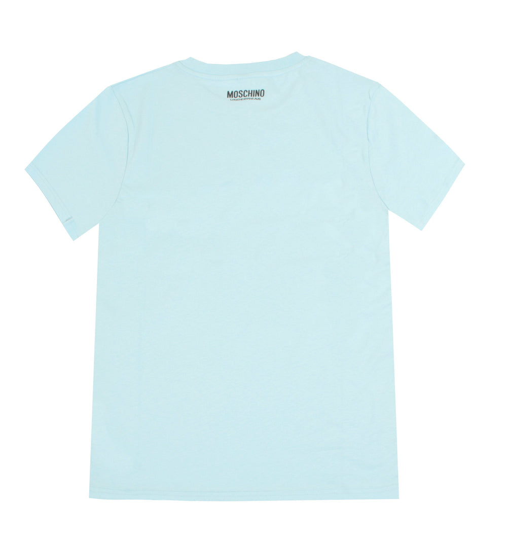 MOSCHINO UNDERWEAR Side Stripe Logo Tee - Baby Blue – photo 2