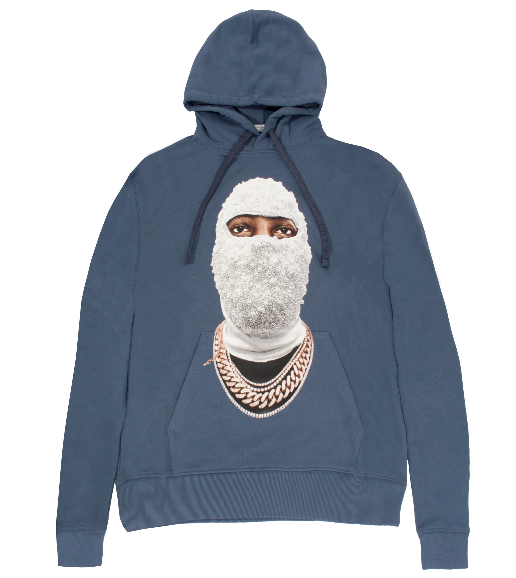 Hoodie Future Mask & Quote - Blue
