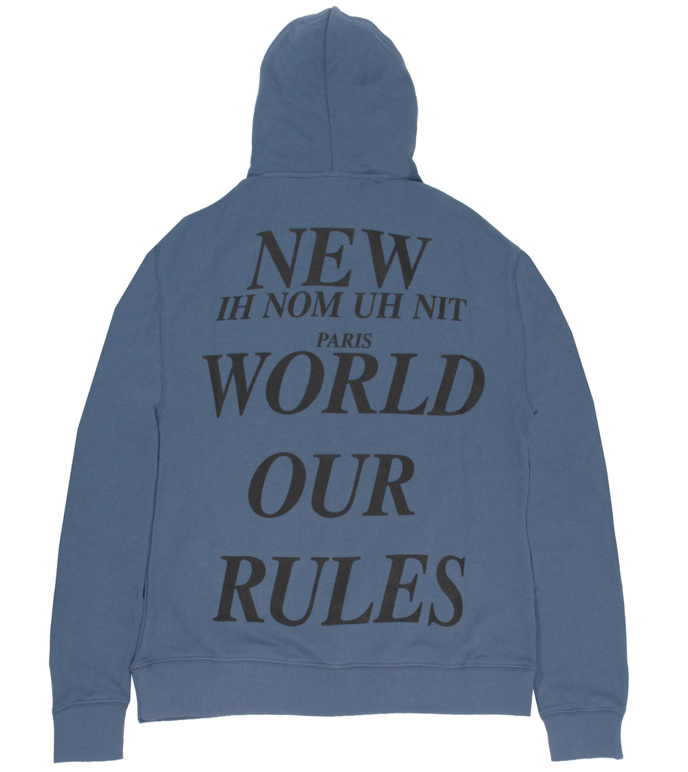 Hoodie Future Mask & Quote - Blue