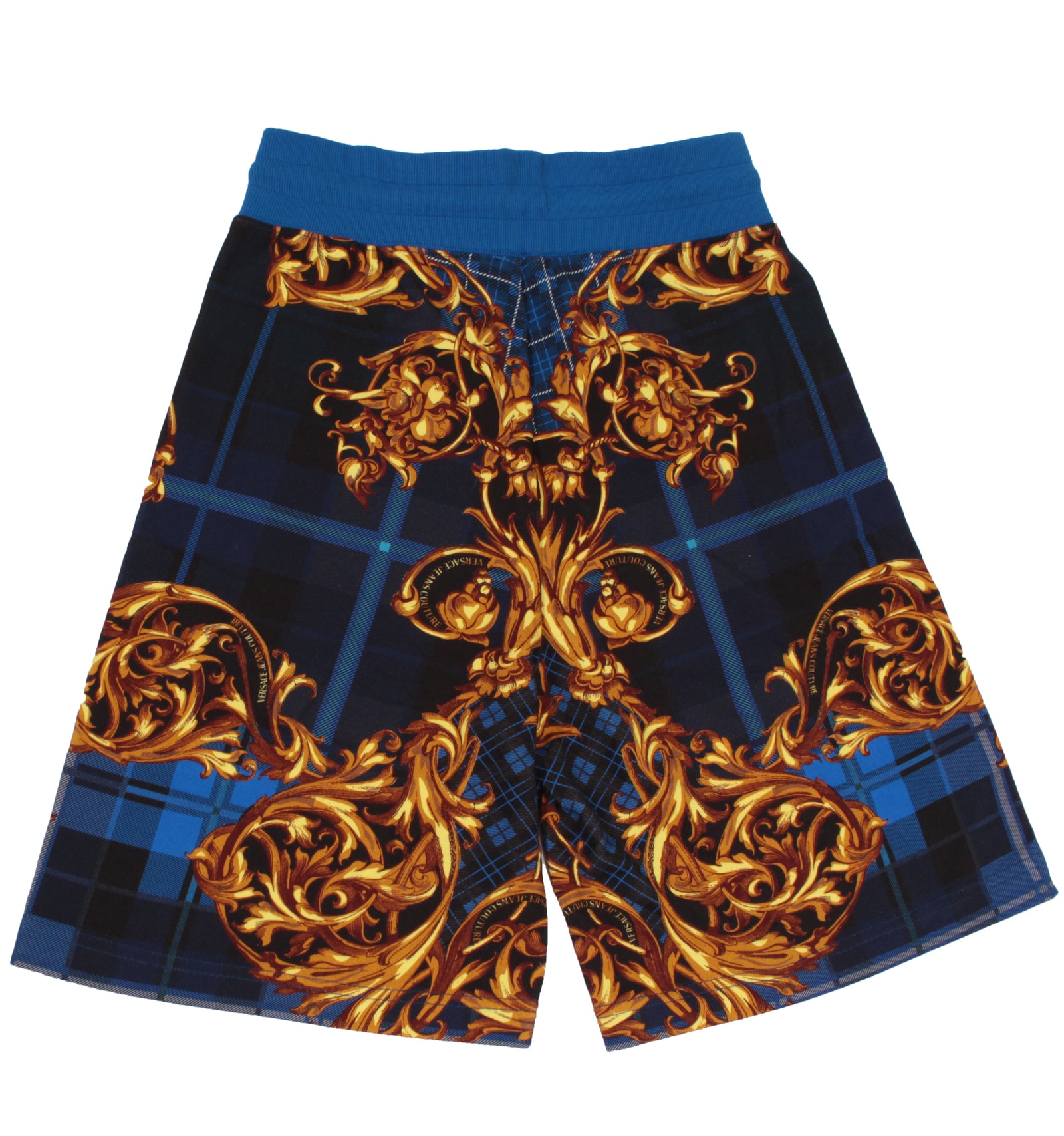 Versace Baroque Printed Shorts in blue and gold – view 2 of 2