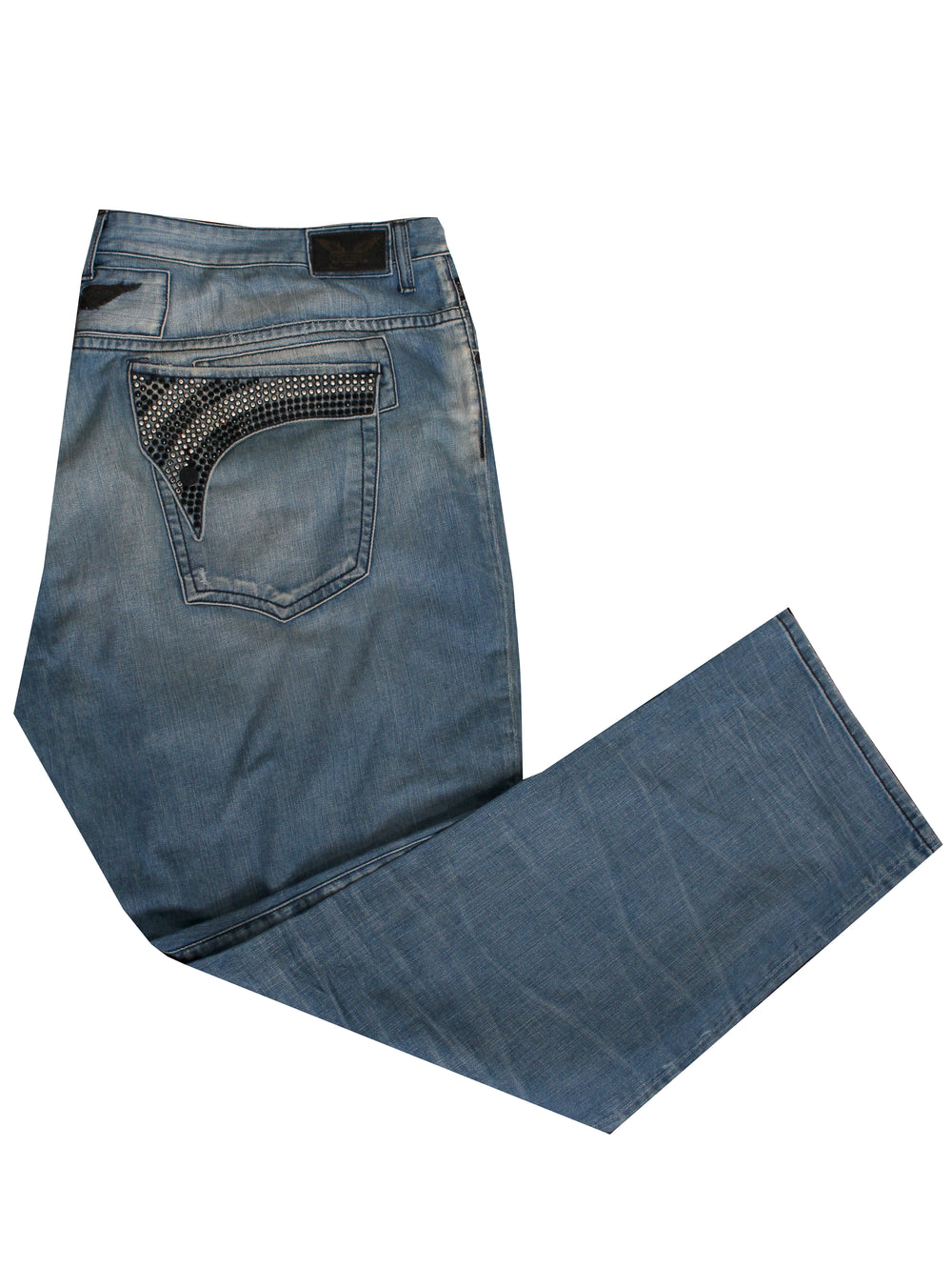 Robin's Jean Men's Denim with Clear and Black Crystals in black – view 1 of 3