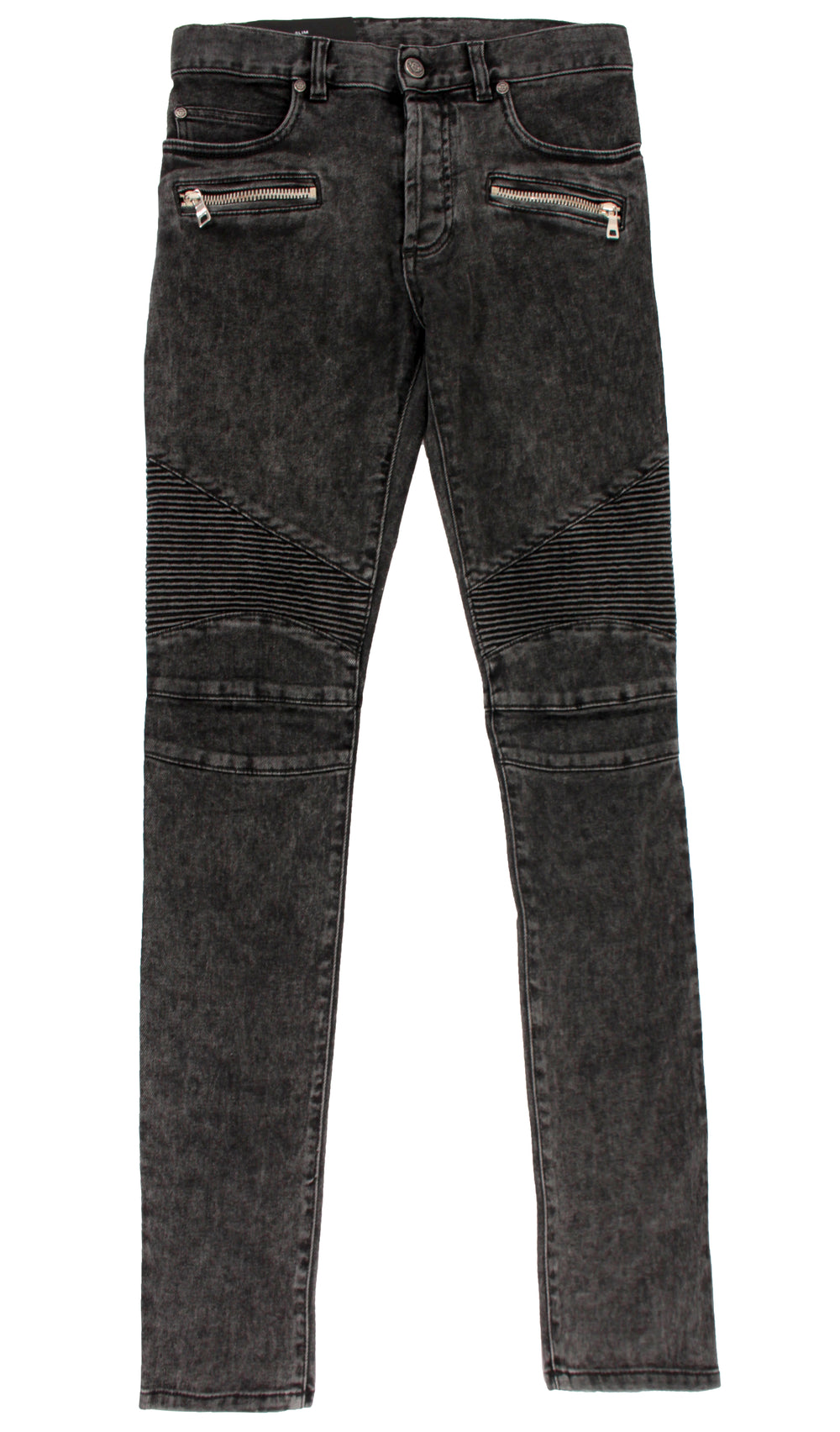Balmain Ribbed Slim Jeans Bleached in black – view 1 of 2