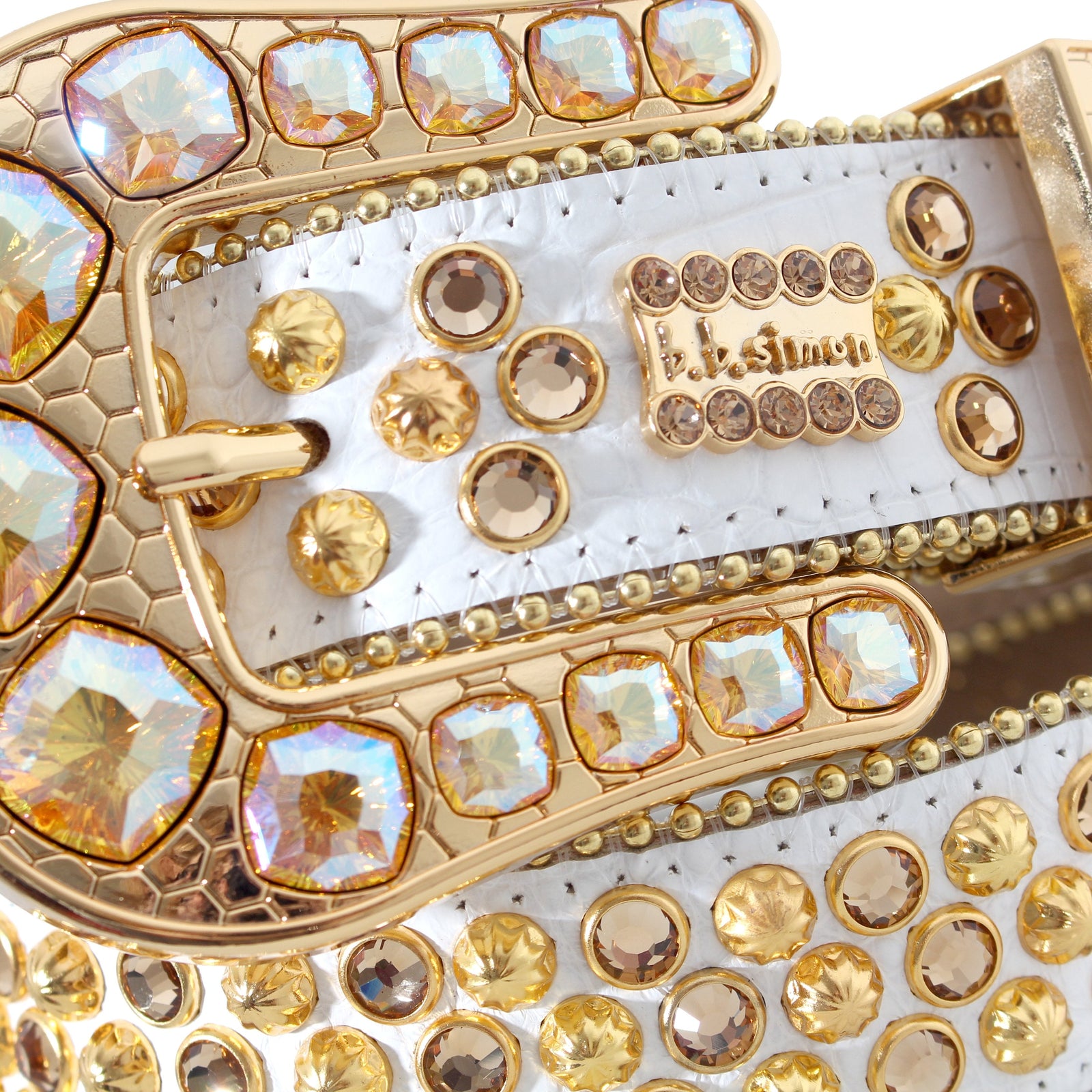 BB Simon 2617 | Big crystals white and gold belt