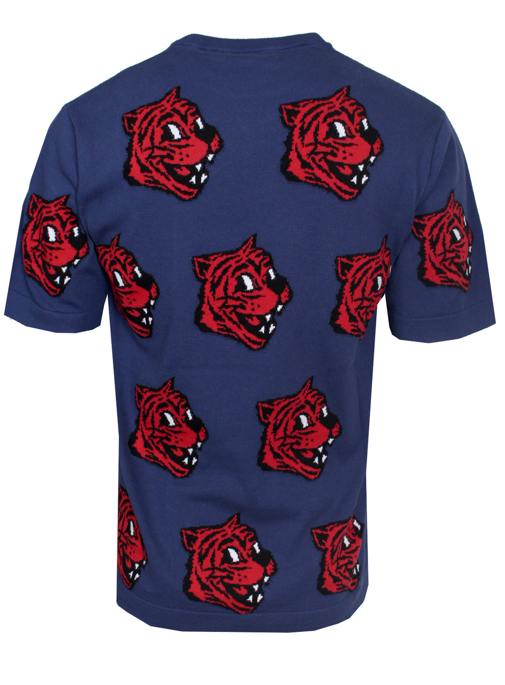 Love Moschino Tiger University Short Sleeve Sweater in blue and red – view 2 of 2