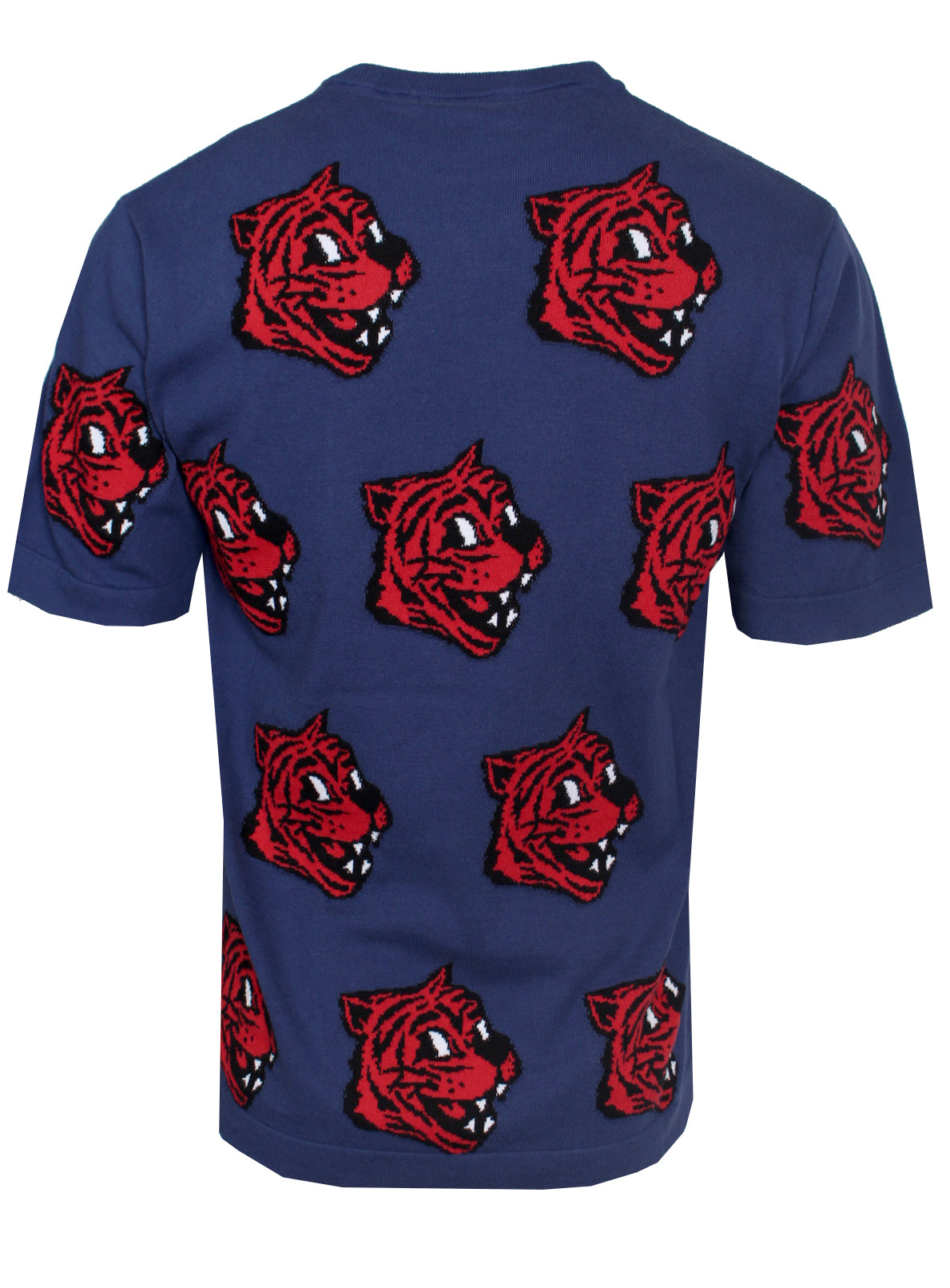 Love Moschino Tiger University Short Sleeve Sweater in blue and red – view 2 of 2
