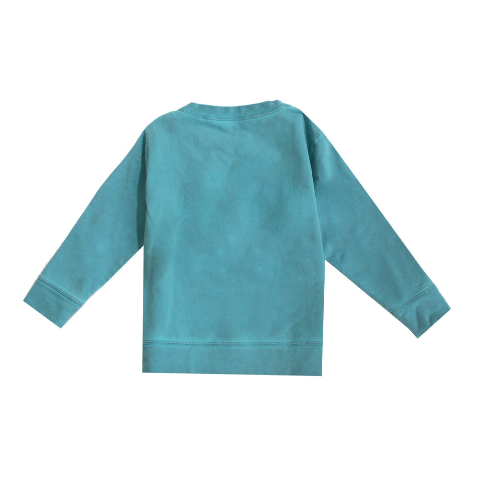 Young Versace Kids Gel Medusa Logo Long Sleeve Crewneck in teal – view 2 of 2