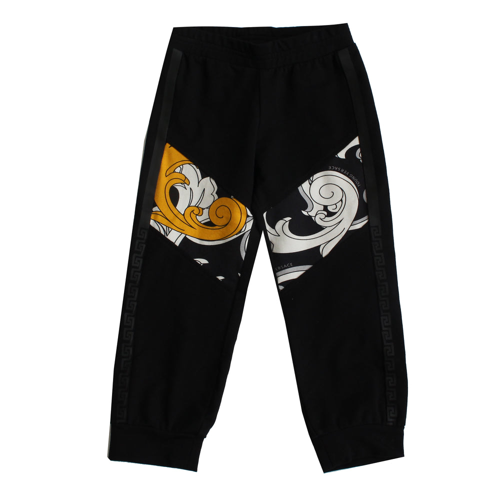 Young Versace Jogging Pants with Barocco Print in black – view 3 of 4