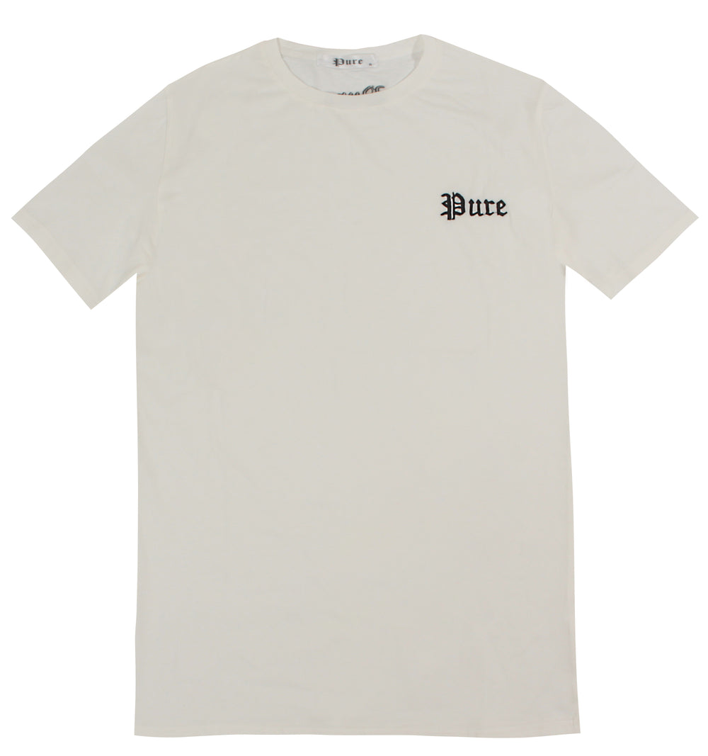 Pure Embroidered Tee in off white – view 4 of 5