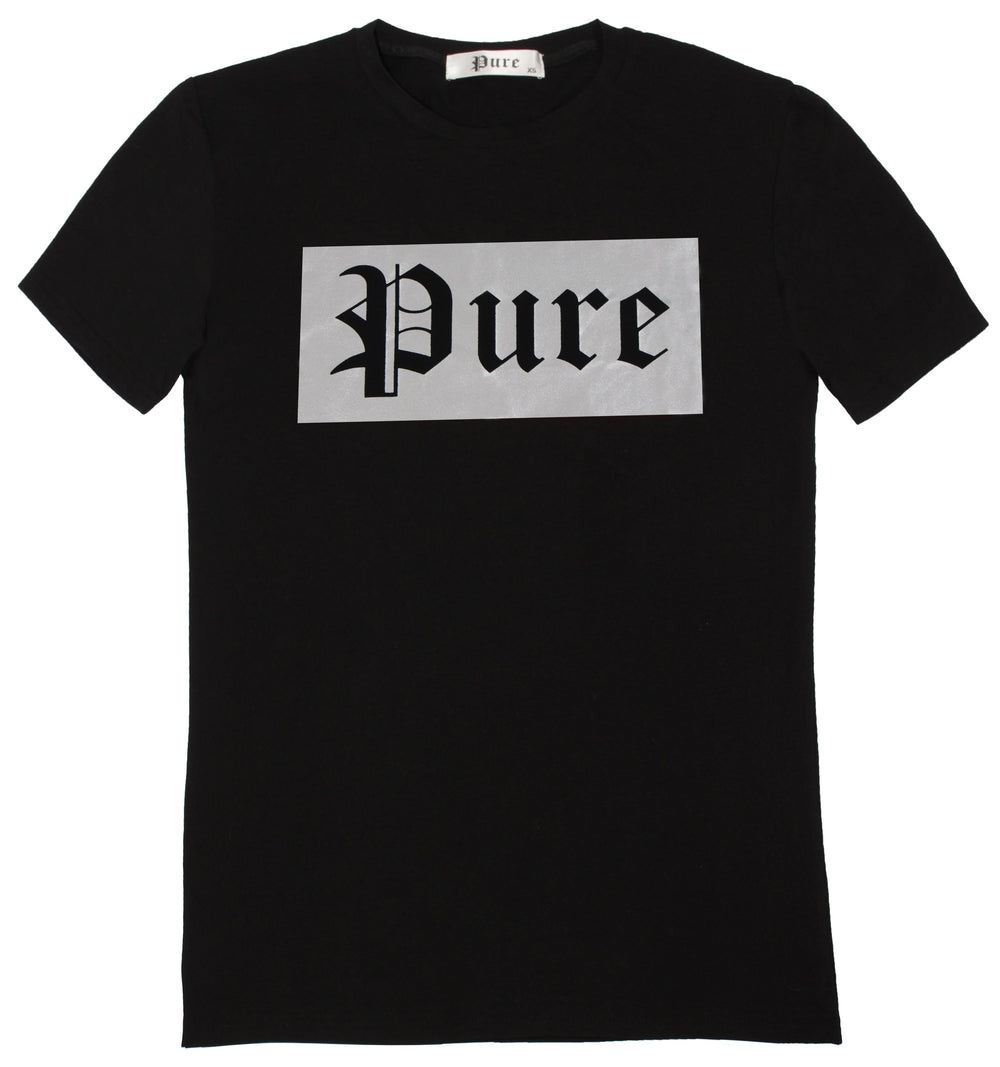 Black Tee with Silver Pure Logo in black with silver logo – view 4 of 6