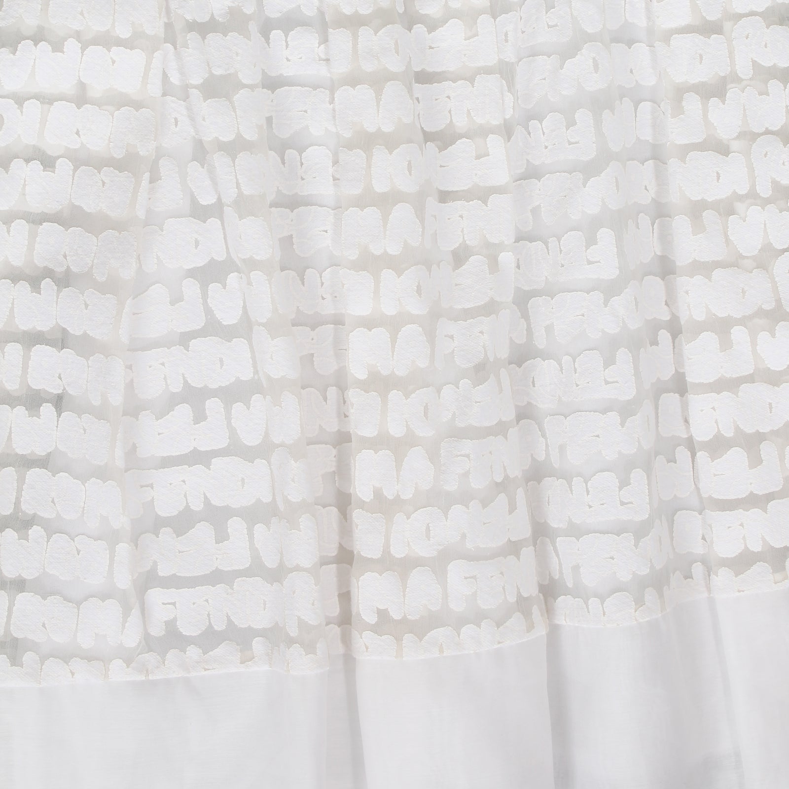 Girls Fendi Logo Lace Dress-White