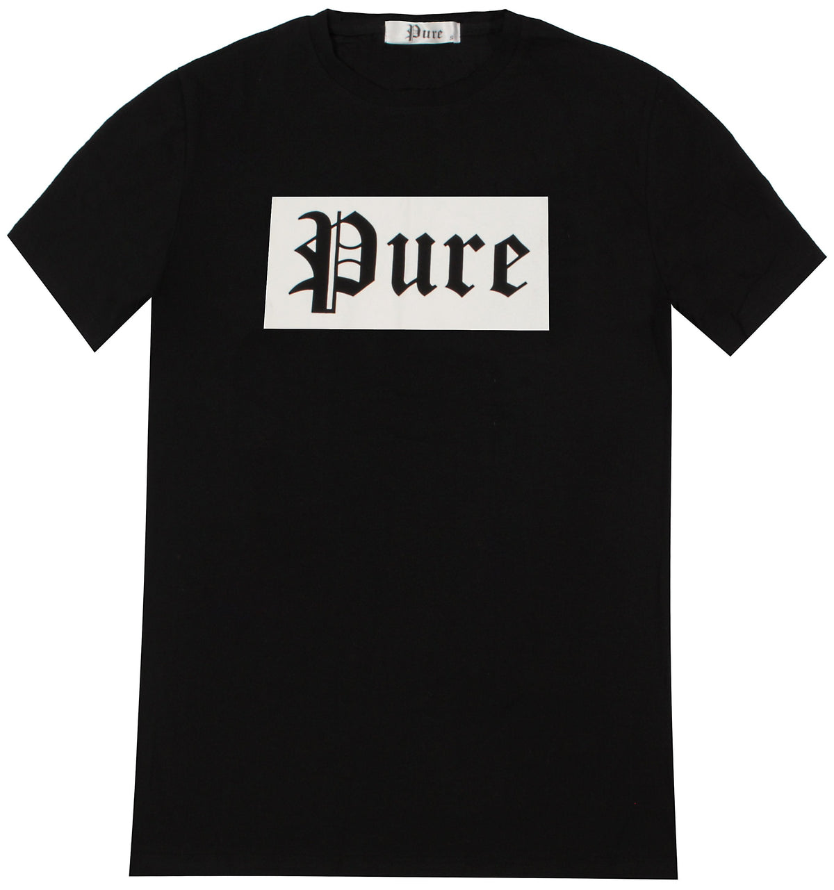 Pure Block Logo Stretch Tee in black with white logo – view 1 of 2