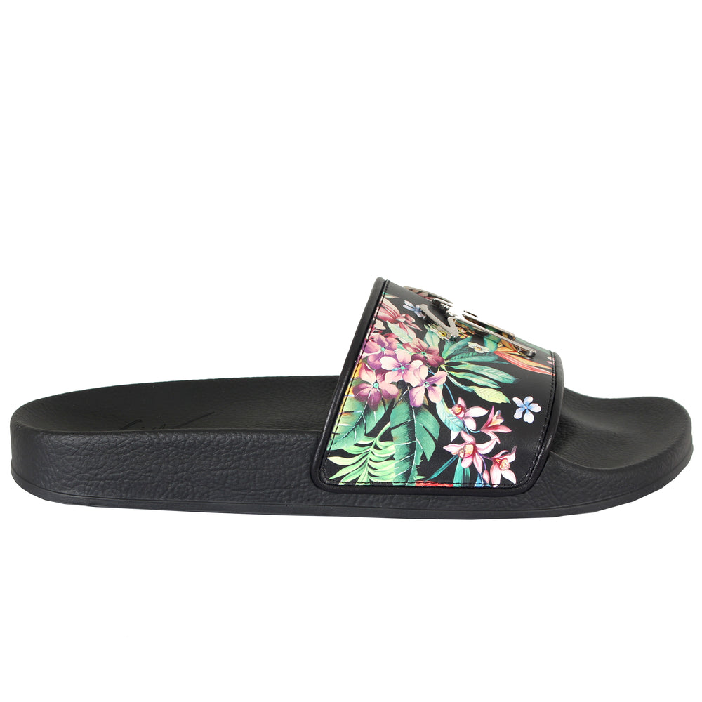 Giuseppe Zanotti Newburel Floral Slides in black – view 1 of 4