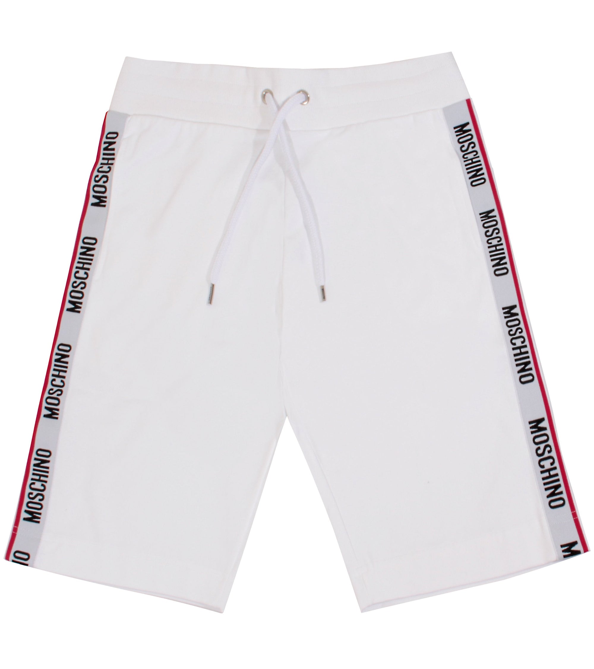Moschino Side Stripe Logo Shorts - White