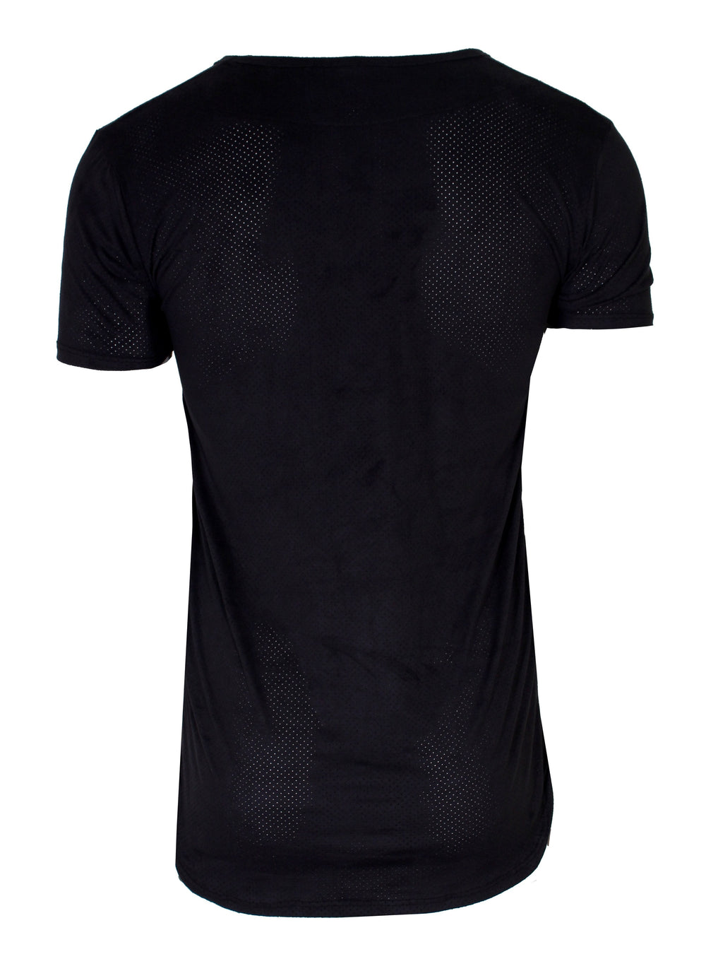 Kash Extended Suede Perforated Tee in black – view 2 of 2