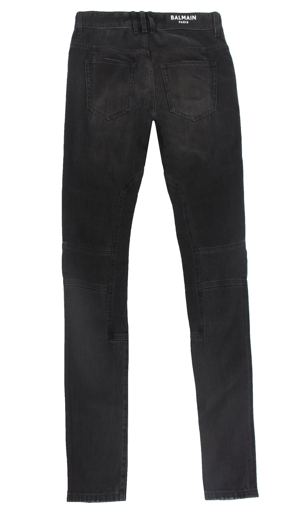 Balmain Monogram Revers Ribbed Slim Jeans in Black – view 2 of 2