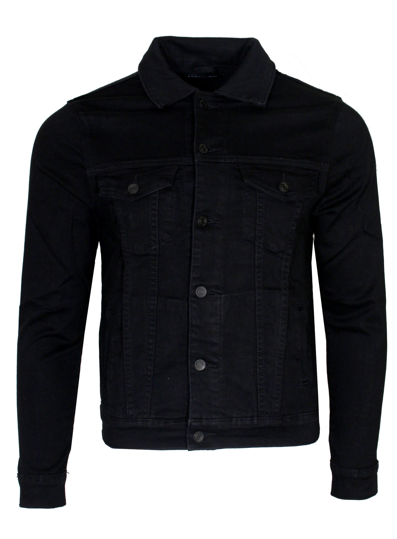Embellish Men's Watson Denim Jacket in black distressed – view 3 of 3