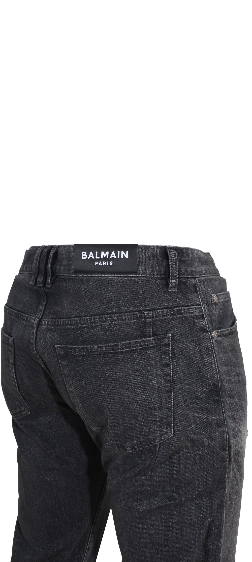 Selvedge Tapered Jeans - Repair Black