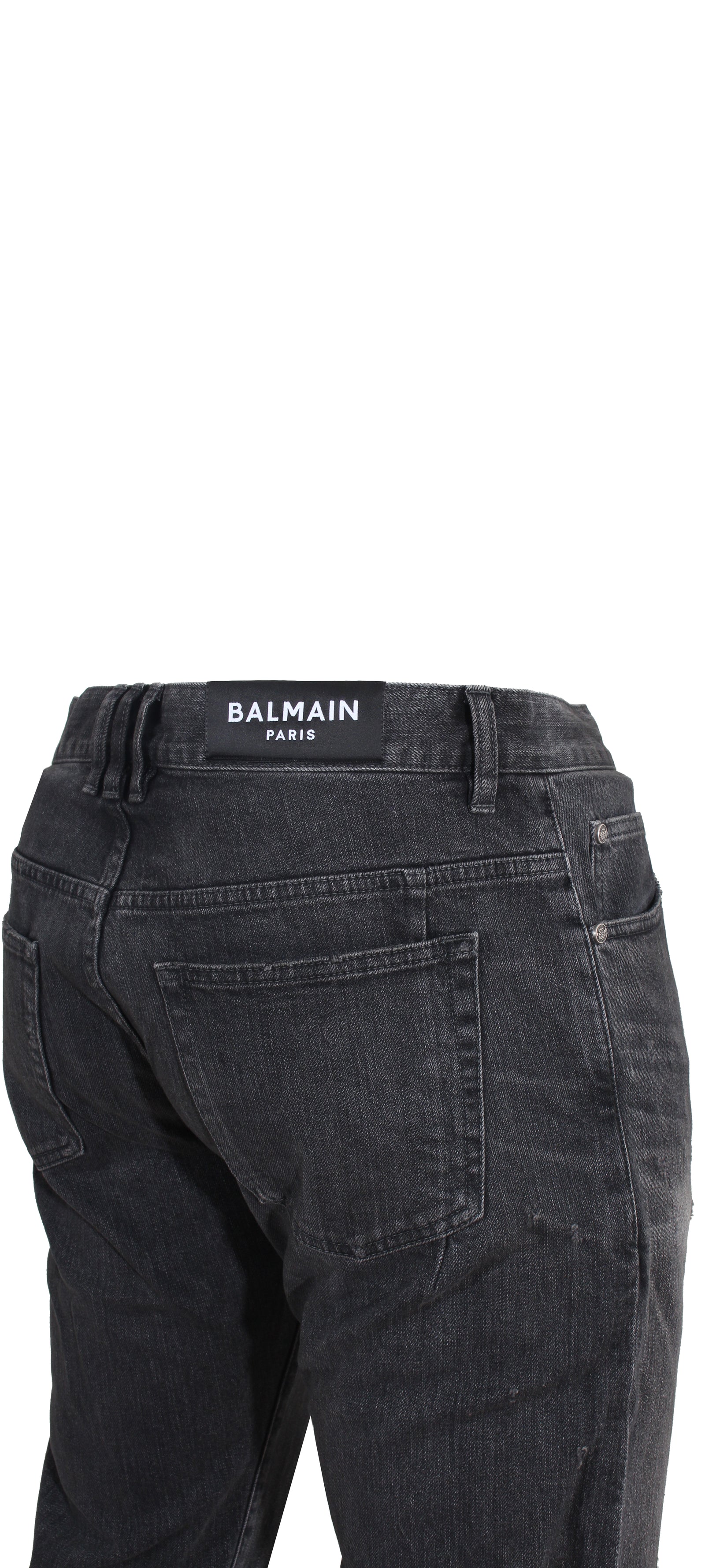Selvedge Tapered Jeans - Repair Black