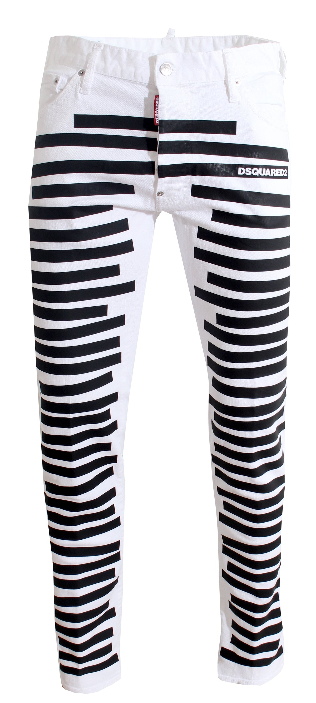 Cool Guy Striped Jean - White