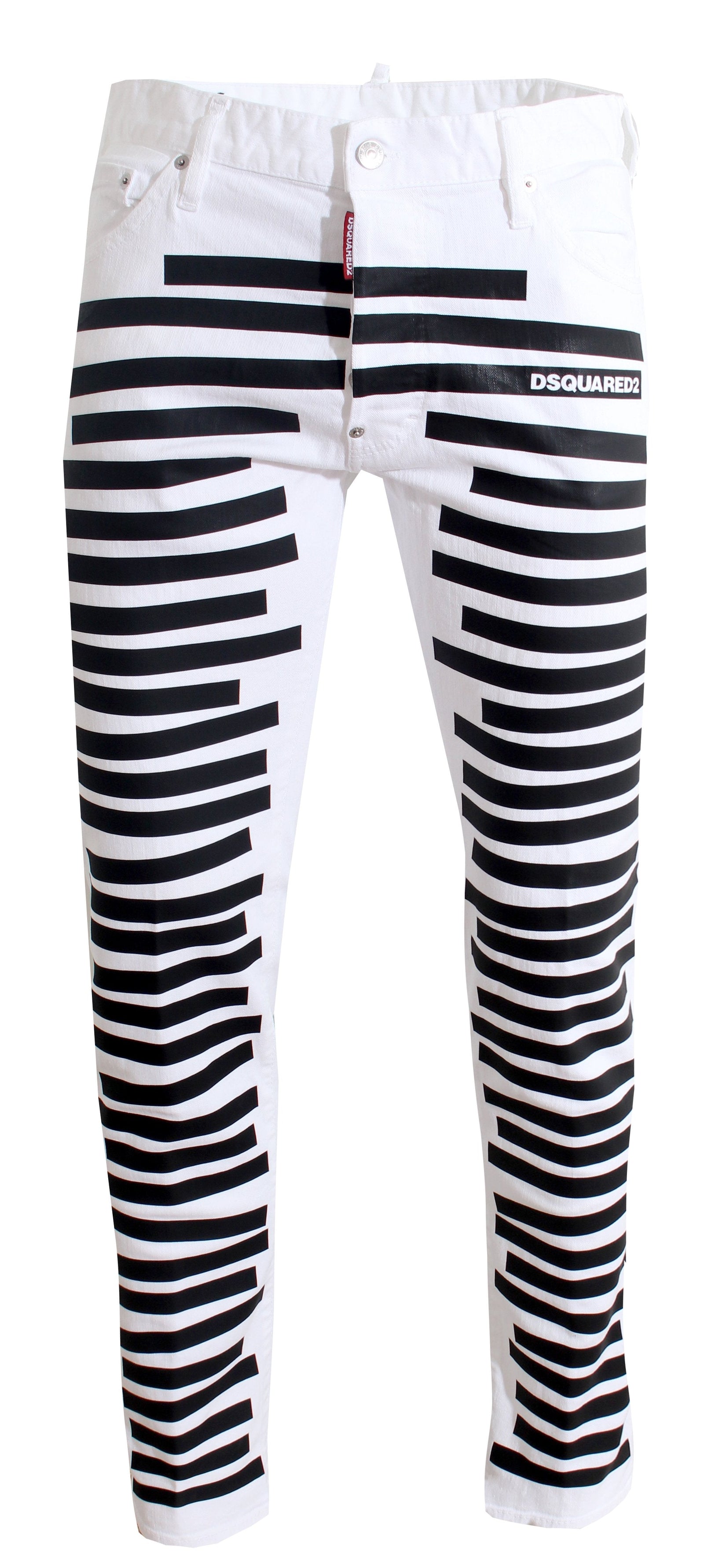 Cool Guy Striped Jean - White