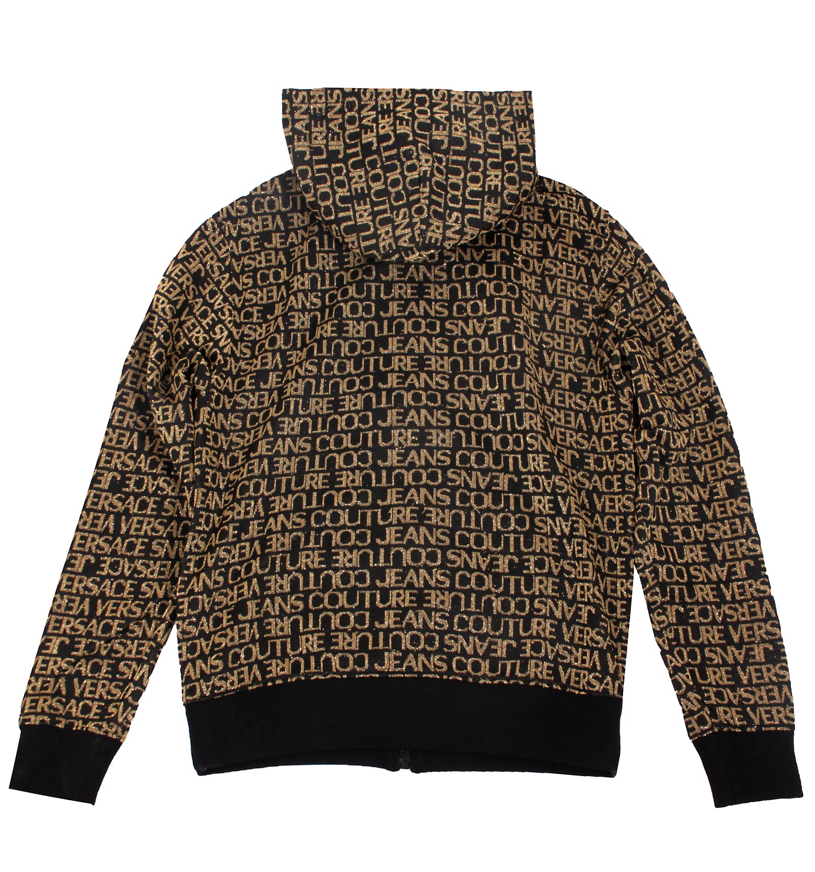 Versace Jeans Couture All Over Zip Up Jacket in black and gold – view 2 of 2