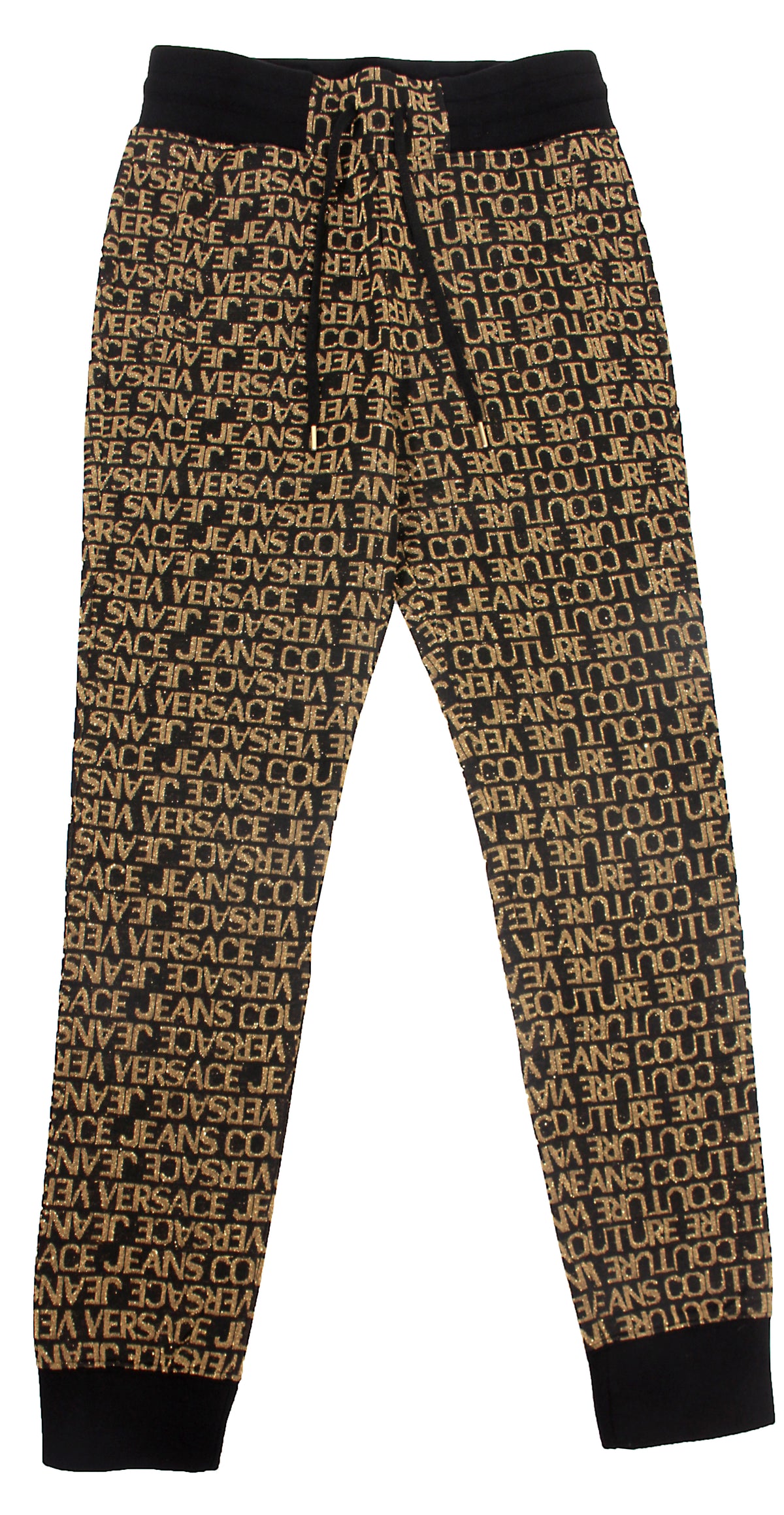Versace Jacq Logo Lurex Pant- Black/Gold