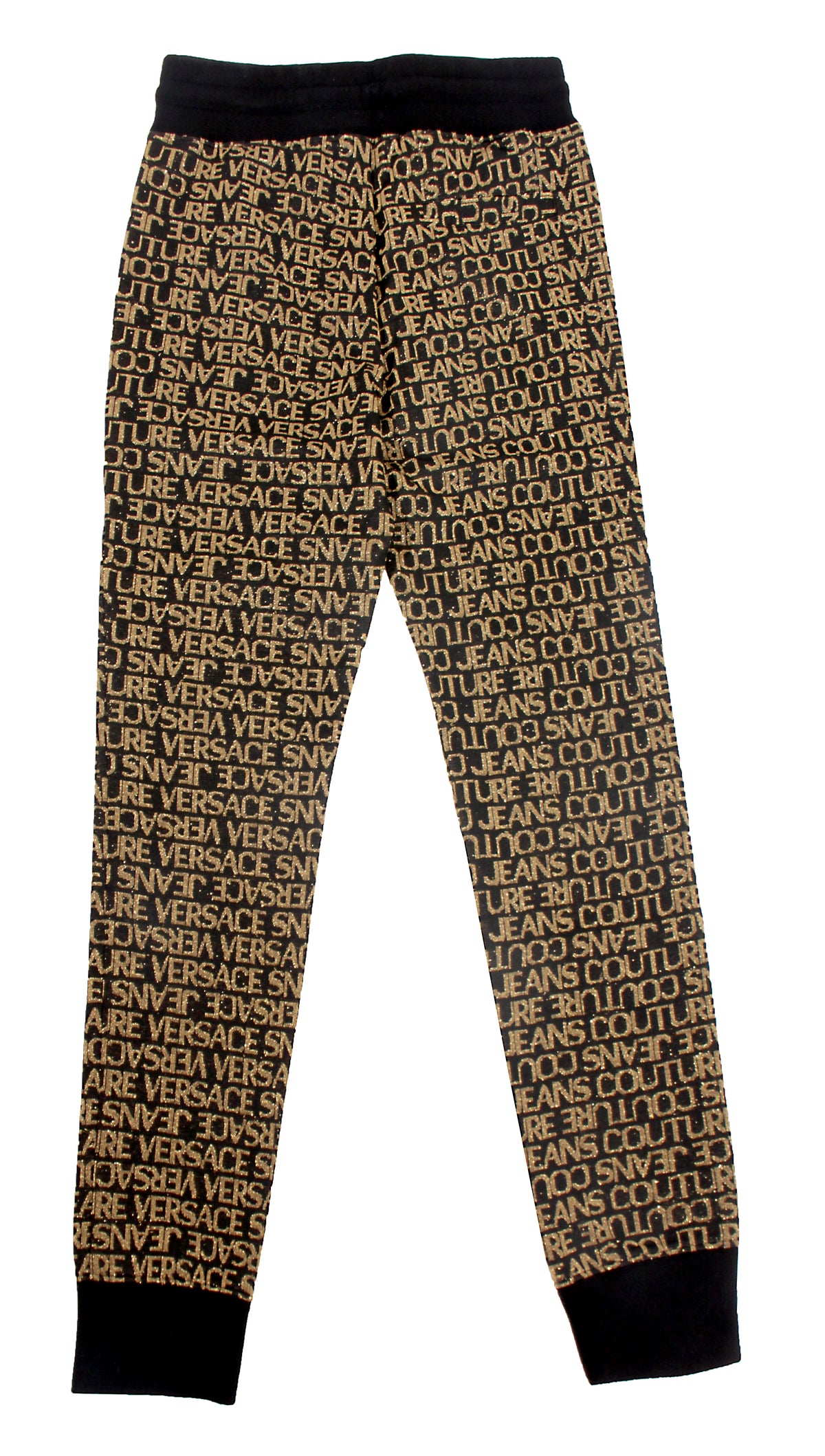 Versace Jacq Logo Lurex Pant- Black/Gold
