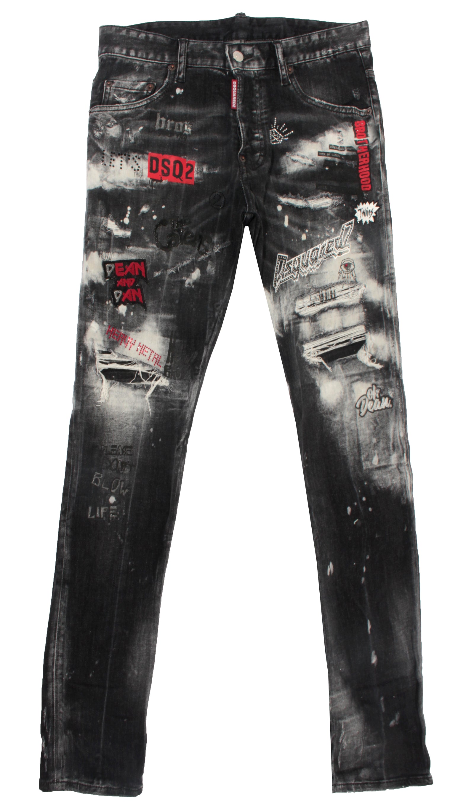 Dsquared2 Men's Patch Black Destroyed Skater Jeans – view 1 of 3