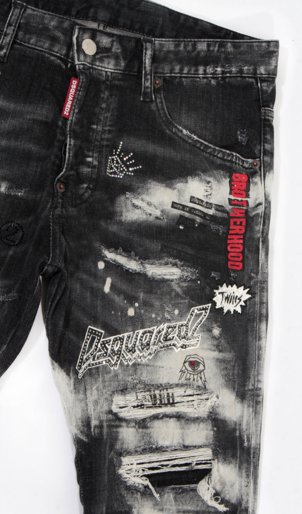 Dsquared2 Men's Patch Black Destroyed Skater Jeans – view 2 of 3