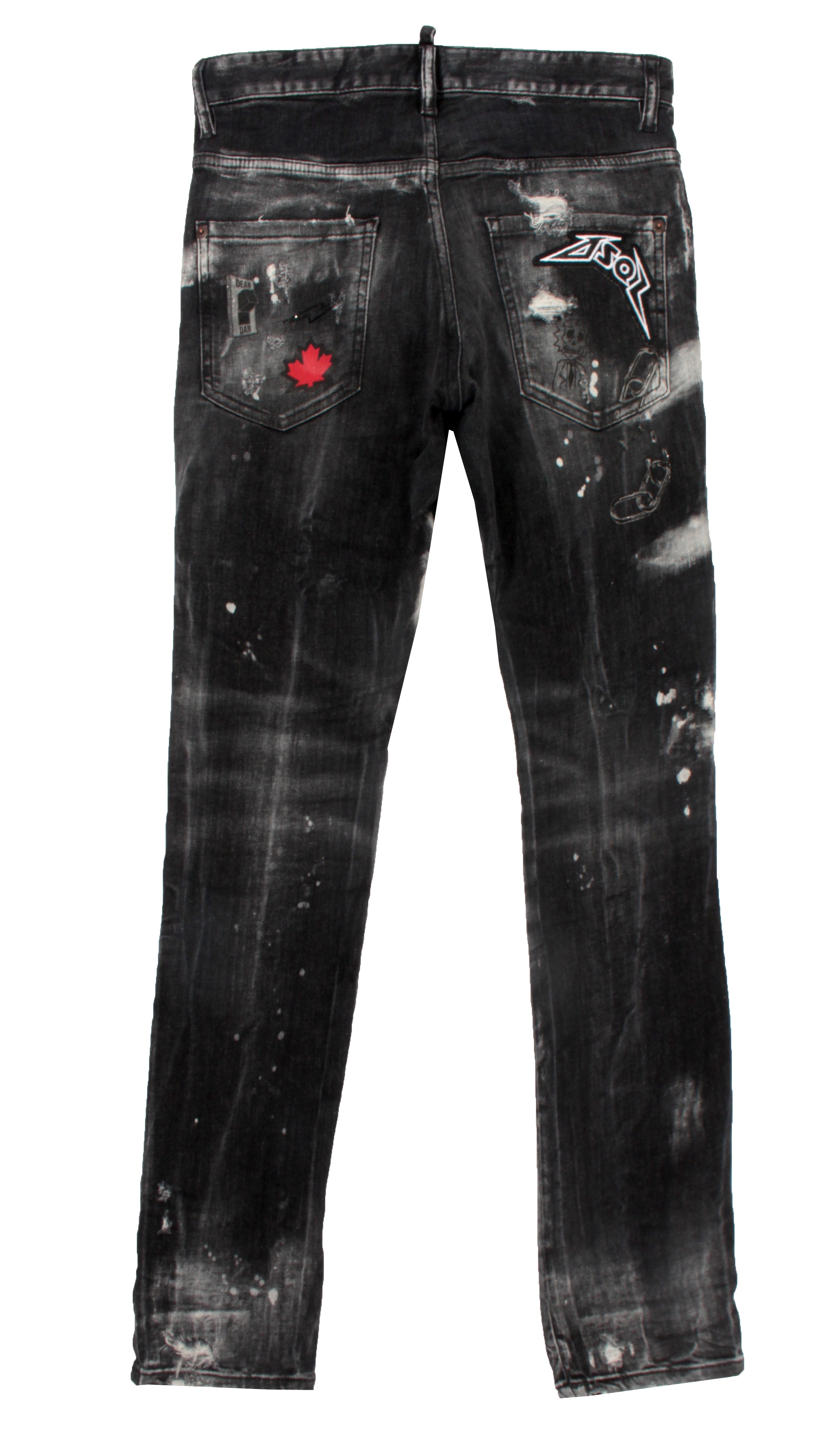 Mens Jeans Dsquared Jeans Black Paint DSQUARED2 Distressed Jeans