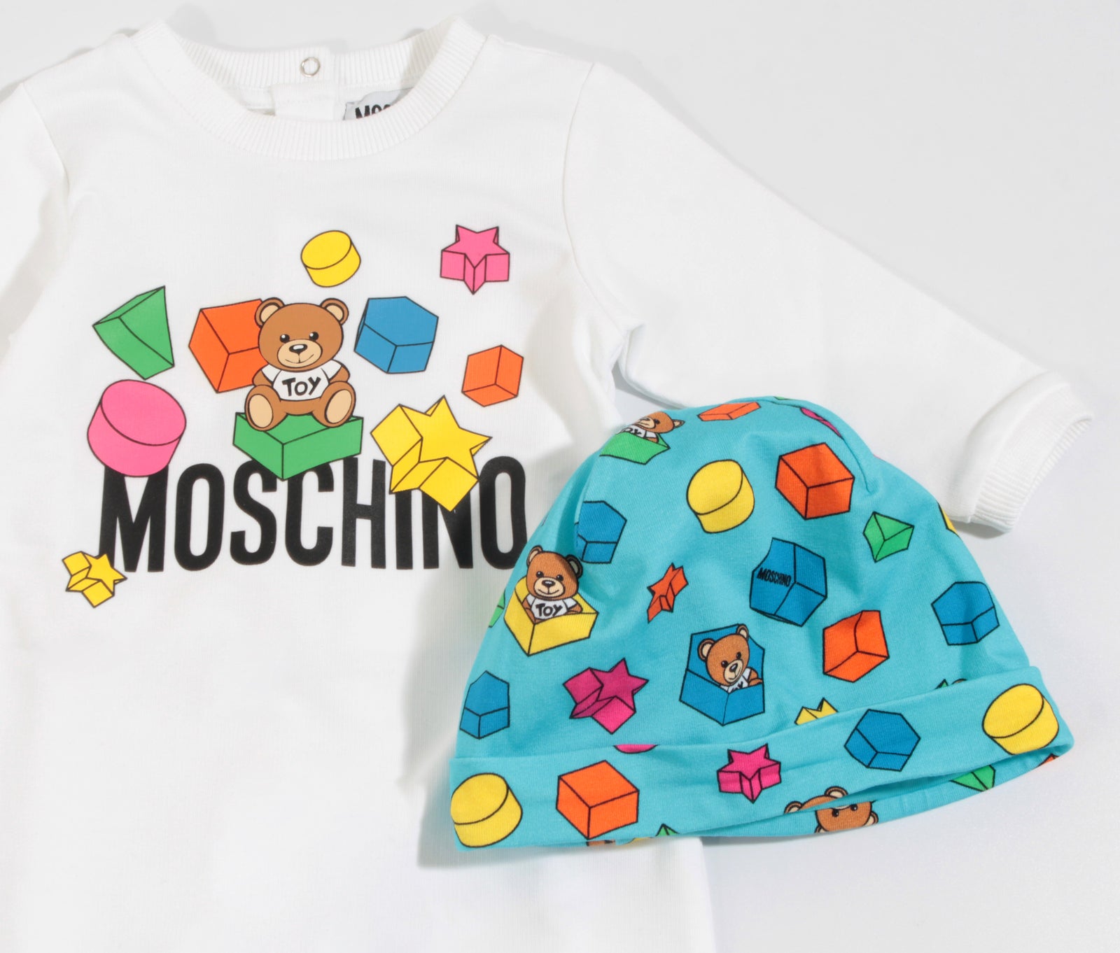 Baby Long Sleeve Footie Set With Hat - White