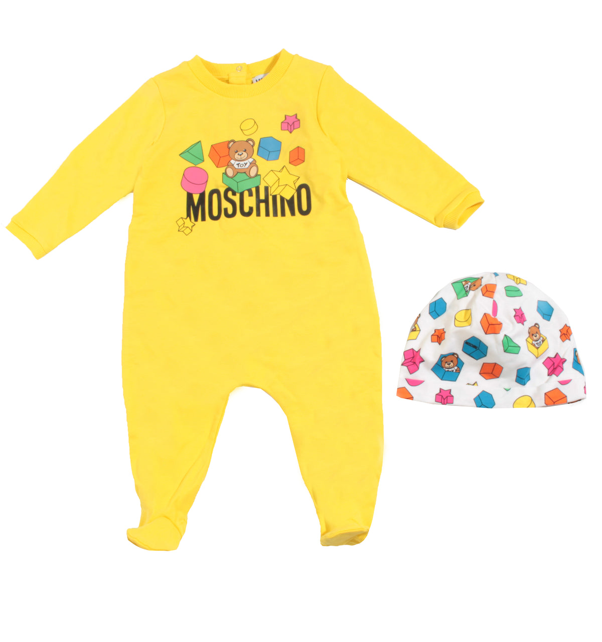 Baby Long Sleeve Footie Set With Hat - Yellow