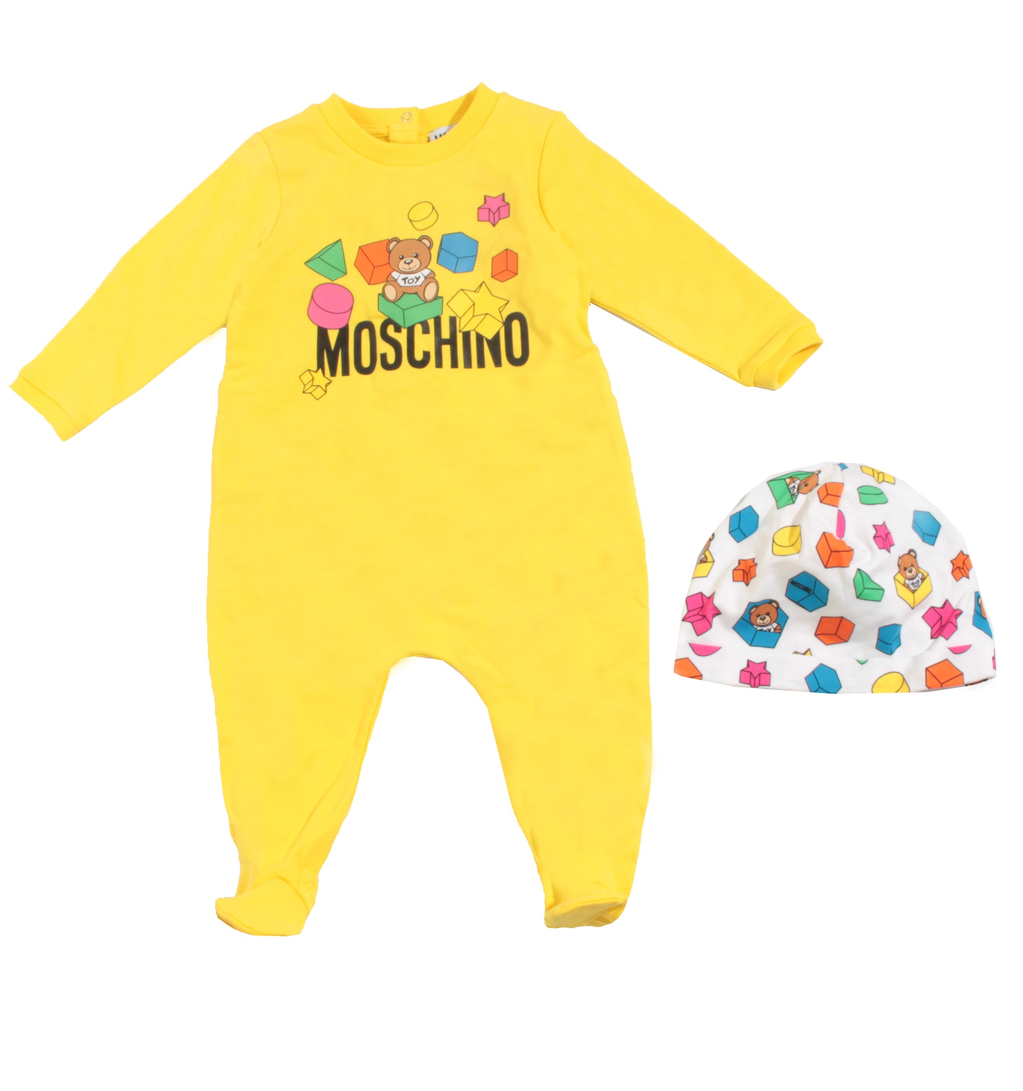 Baby Long Sleeve Footie Set With Hat - Yellow