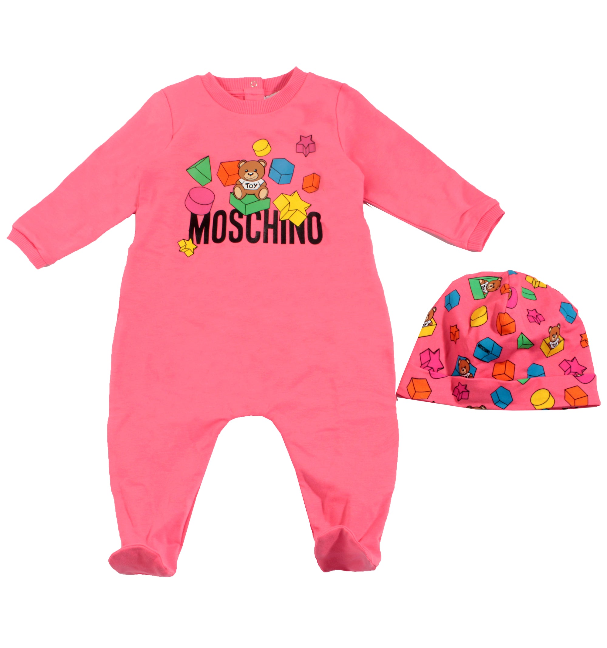 Baby Long Sleeve Footie Set With Hat - Cam Rose
