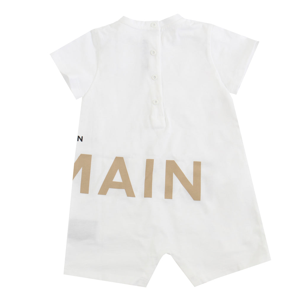 Short Sleeve Romper Set - White