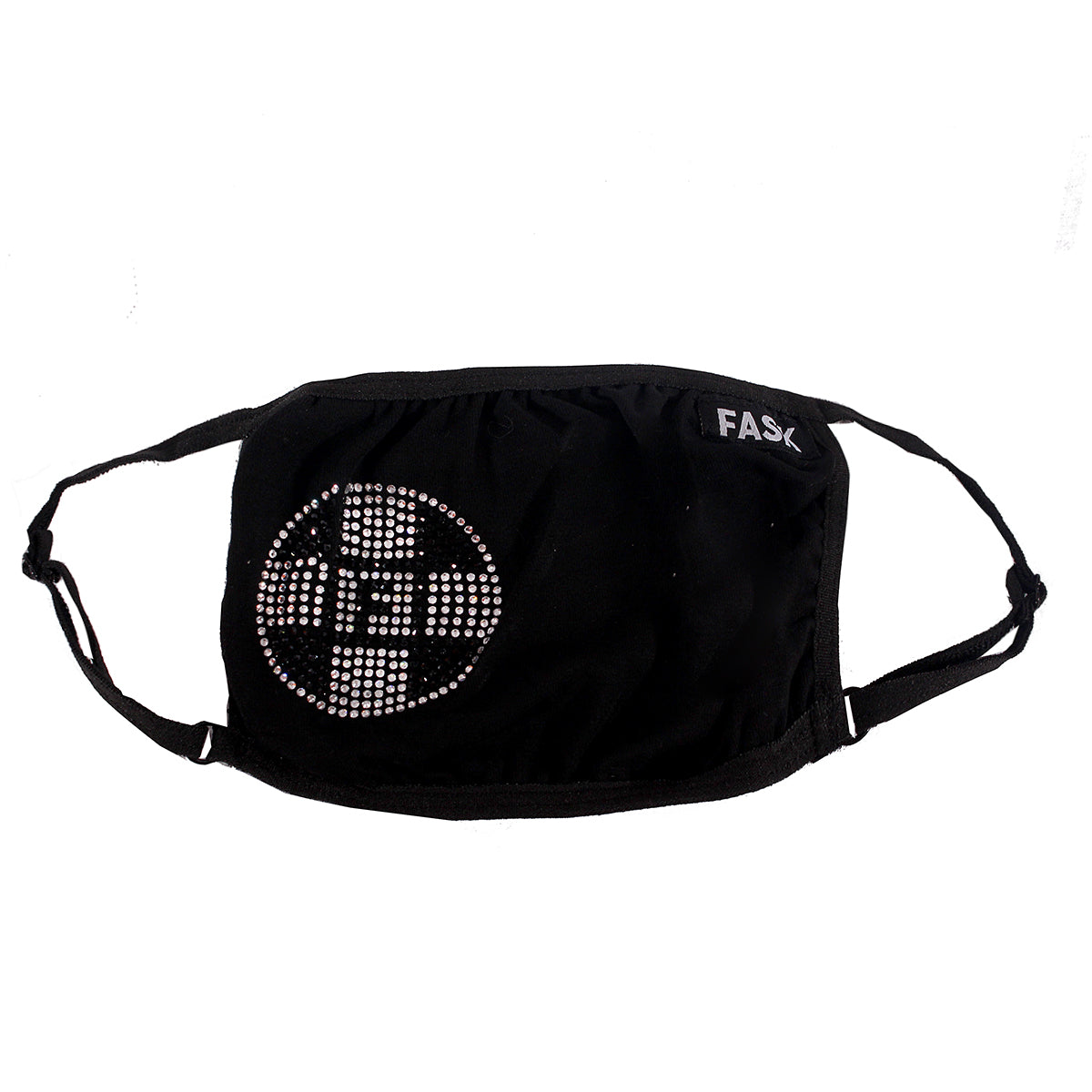 FASK Logo Cotton 2.0 Stoned Mask with Interchangeable Filter and Adjustable Size Strap-Black