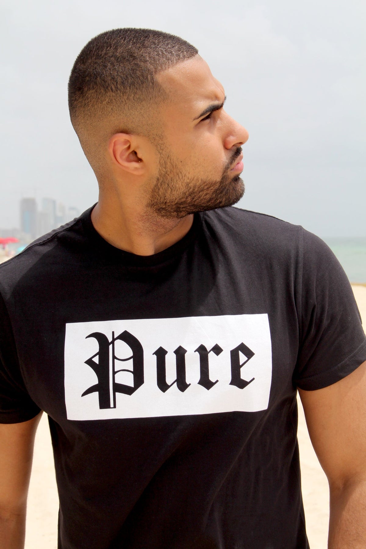 PURE BLOCK LOGO STRETCH - BLACK/WHITE