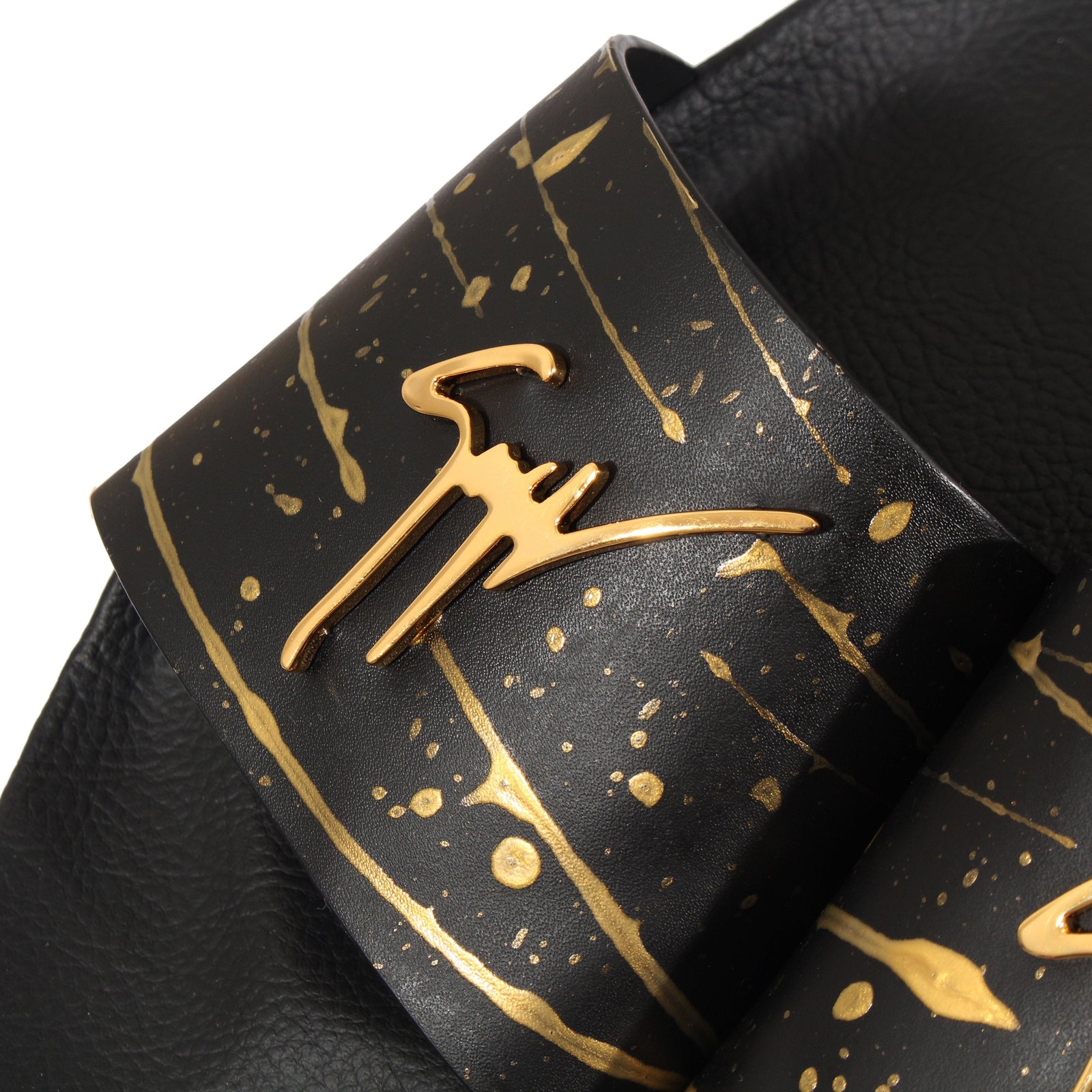 Giuseppe Zanotti Newburel slides in black paint splatter – view 3 of 3