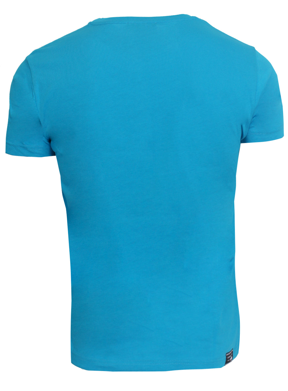 Men's Short Sleeve Round Logo Jersey Tee Shirt-Blue
