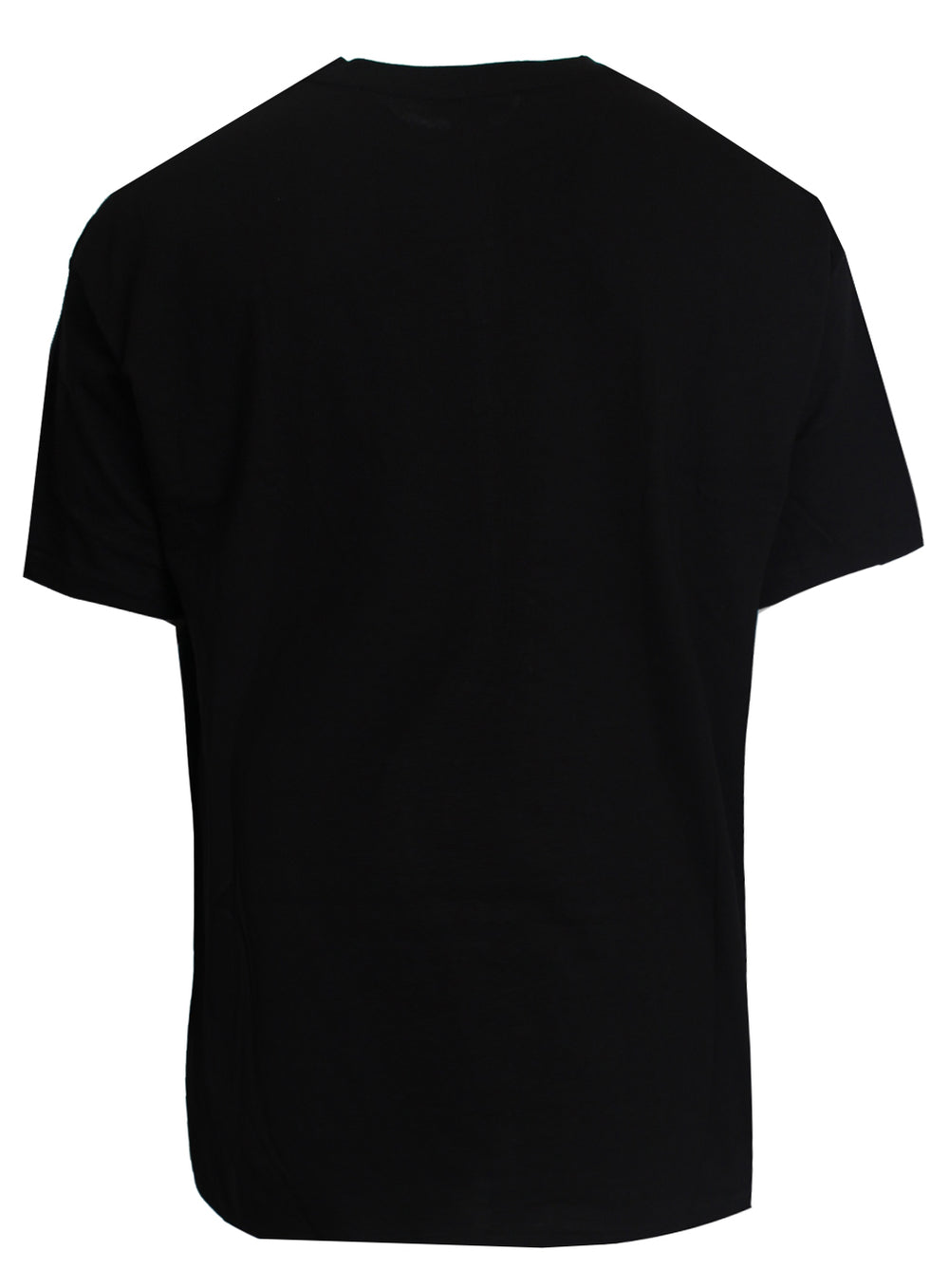 Men's Short Sleeve Round Logo Jersey Tee Shirt-Black