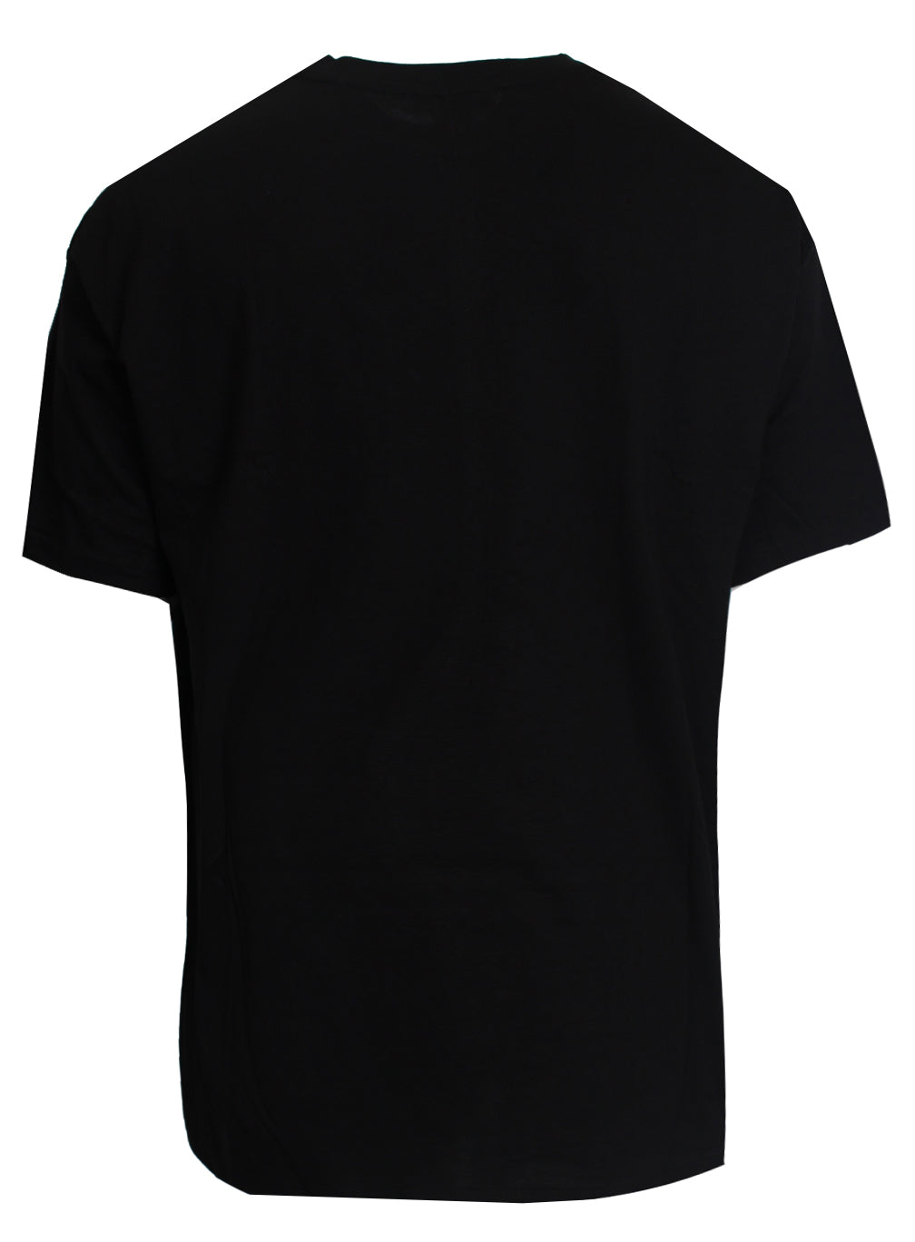 Men's Short Sleeve Round Logo Jersey Tee Shirt-Black