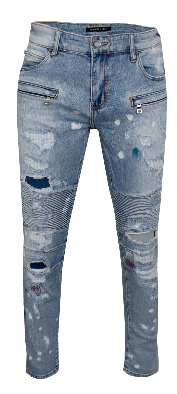 Men's Anderson Biker Denim-Blue